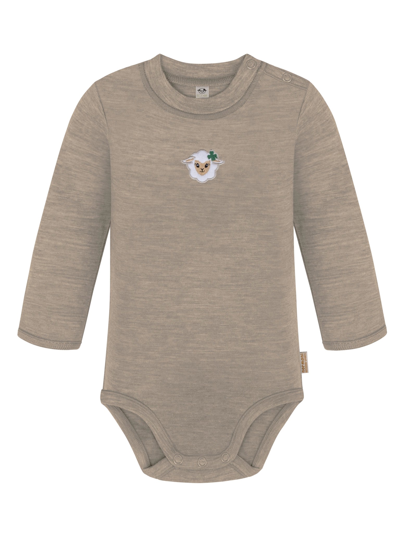 Bild von Baby Merino Langarmbody „Tuai" Beige