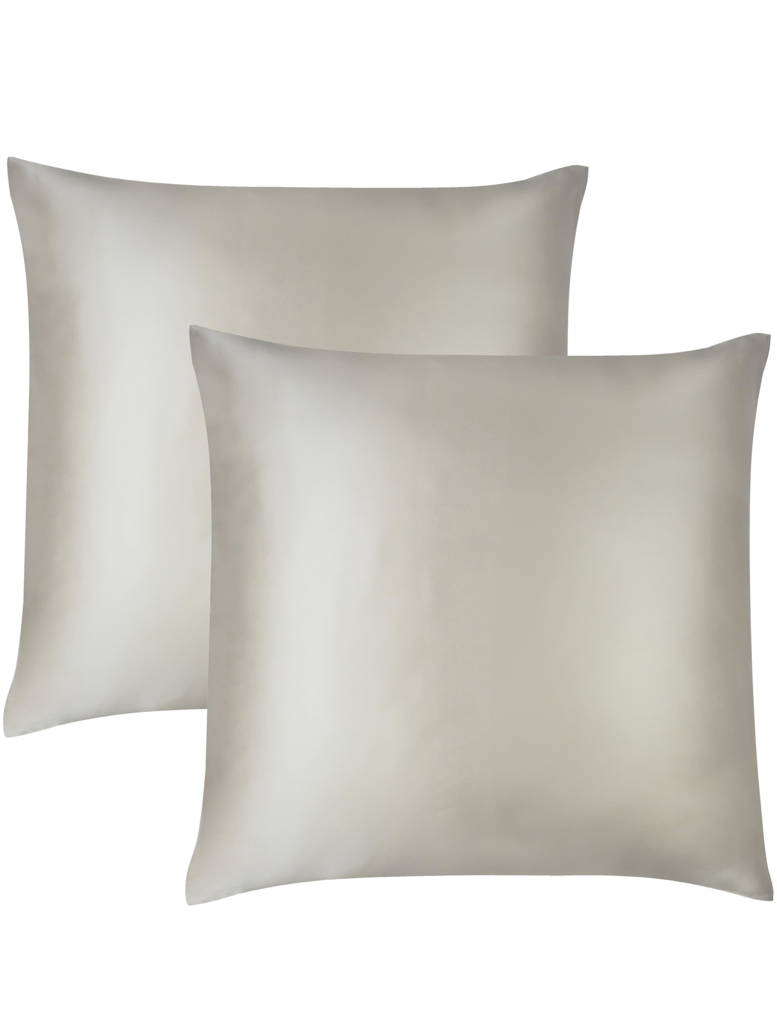 Bild von 2x Seiden Kissenbezüge 80x80 cm „Enna“ Taupe