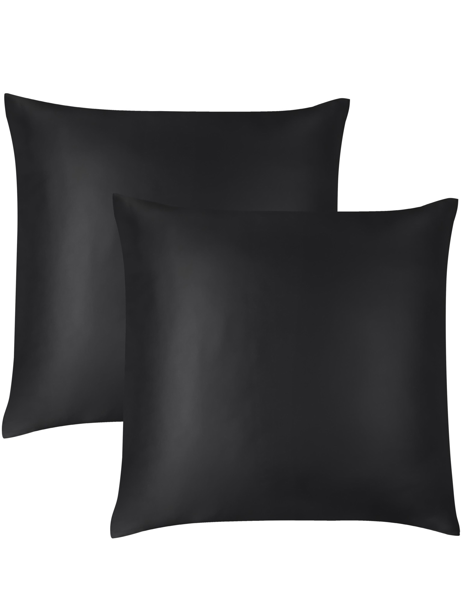 Bild von 2x Seiden Kissenbezüge 80x80 cm „Enna“ Schwarz