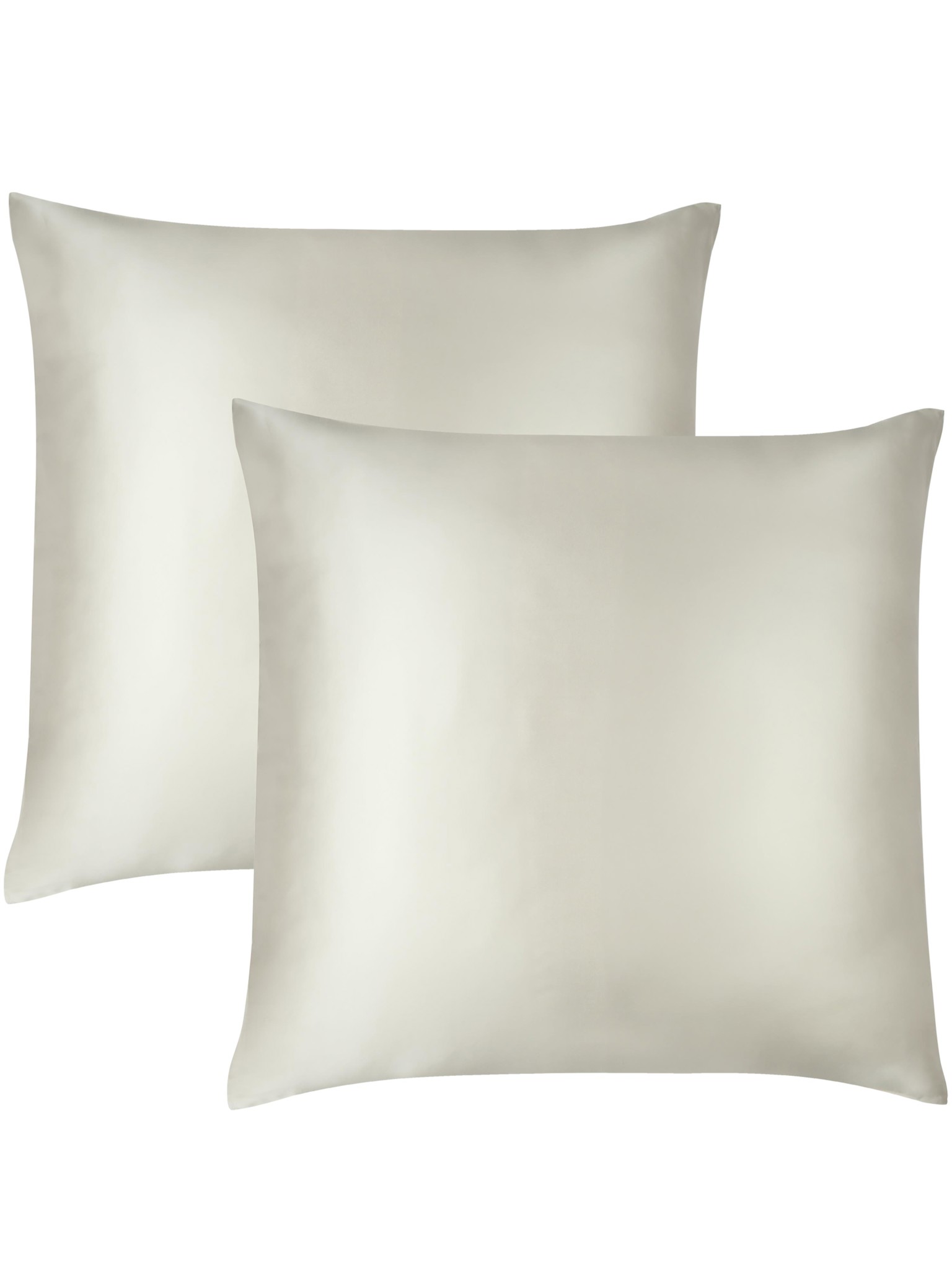 Bild von 2x Seiden Kissenbezüge 80x80 cm „Enna“ Beige
