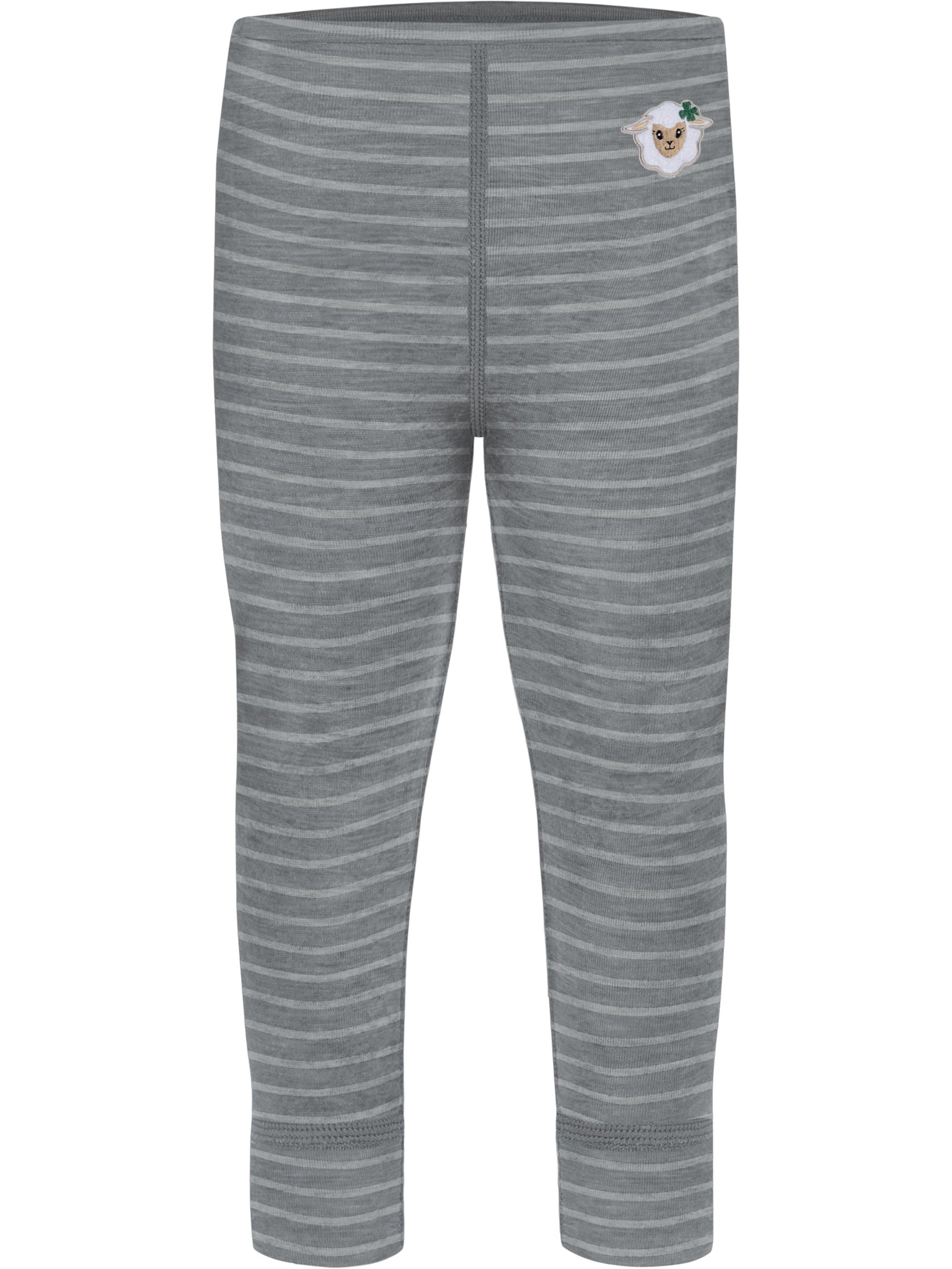Bild von Baby Merino Hose „Tutira" Grau gestreift