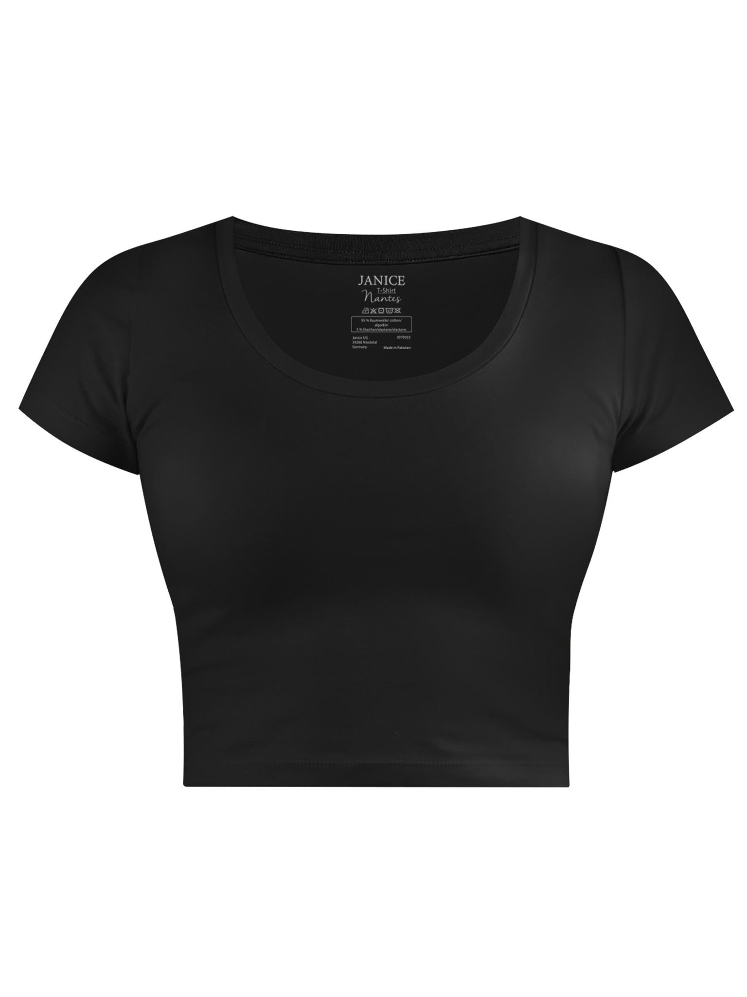 Bild von Damen crop T-Shirt „Nantes“ Schwarz