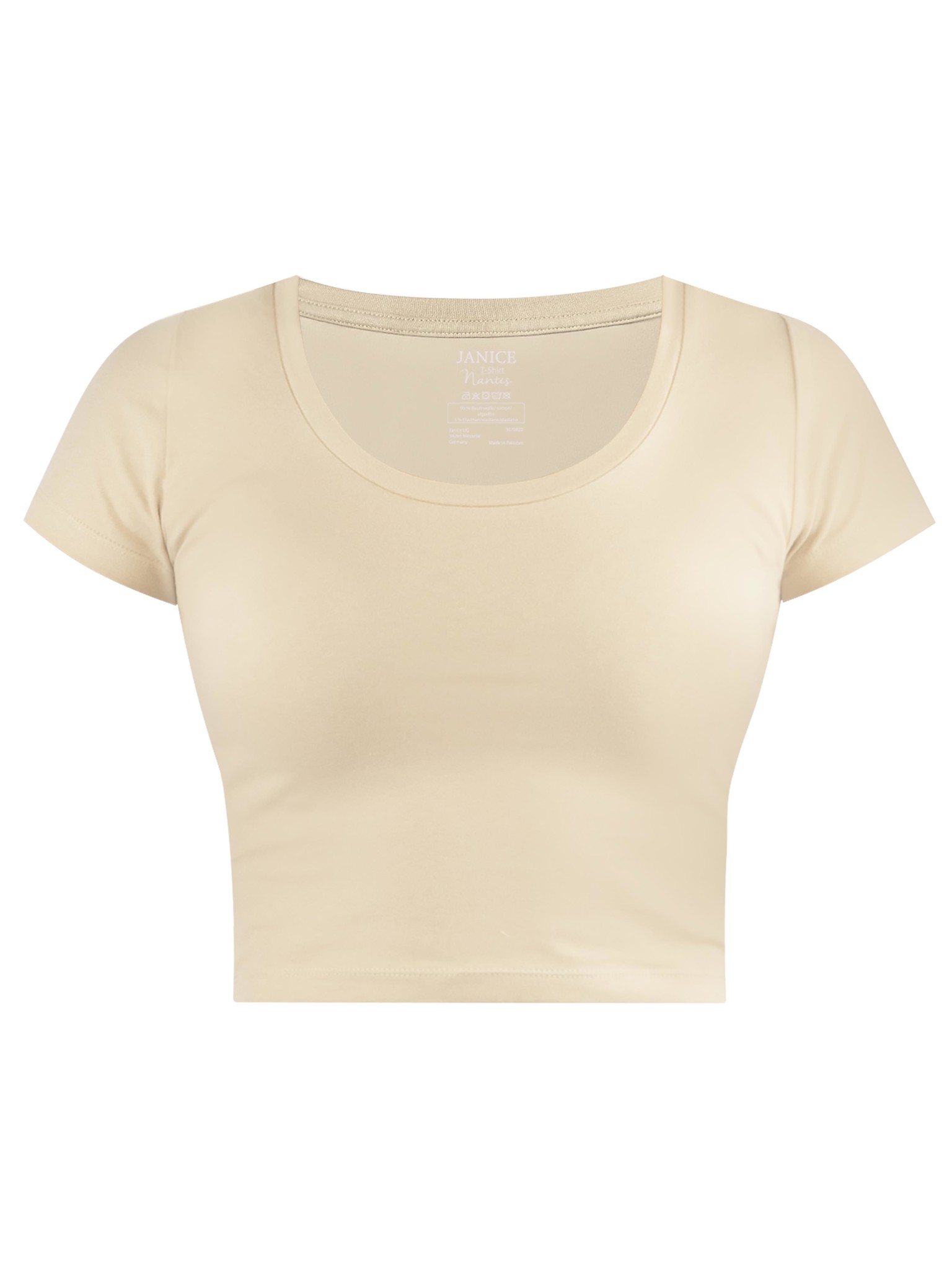 Bild von Damen crop T-Shirt „Nantes“ Beige