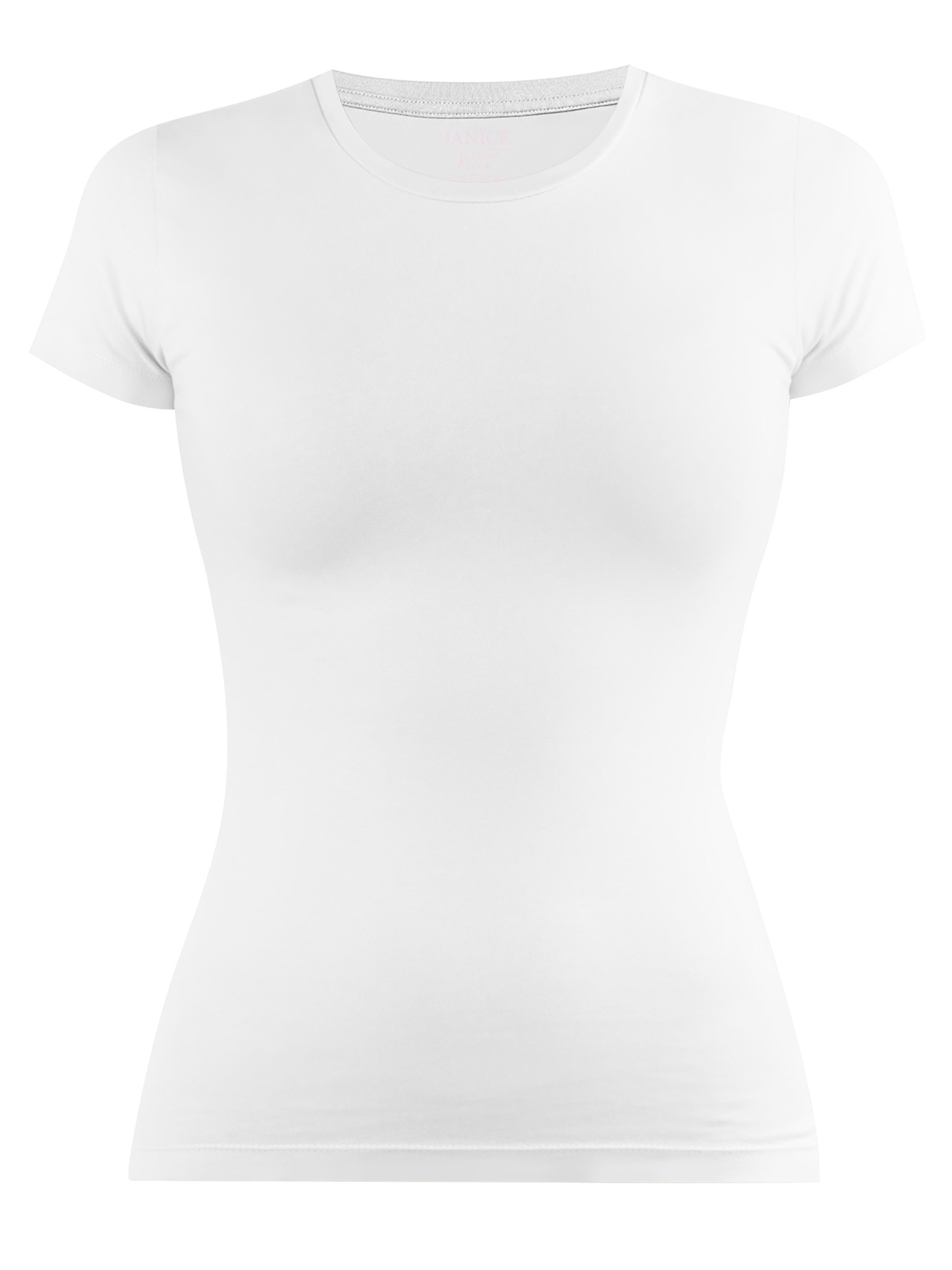 Bild von Damen T-Shirt hochgeschlossen „Nice“ Weiß