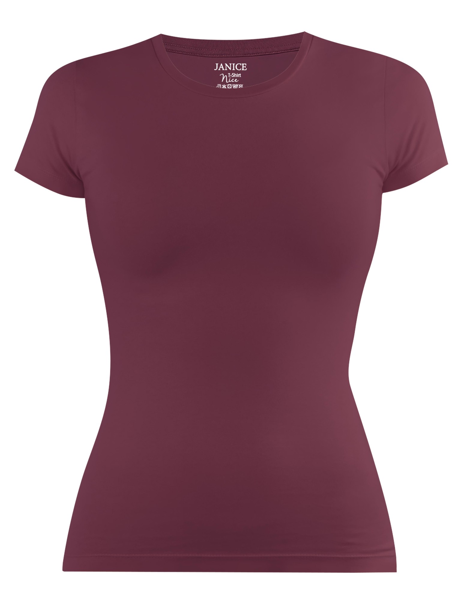 Bild von Damen T-Shirt hochgeschlossen „Nice“ Burgund