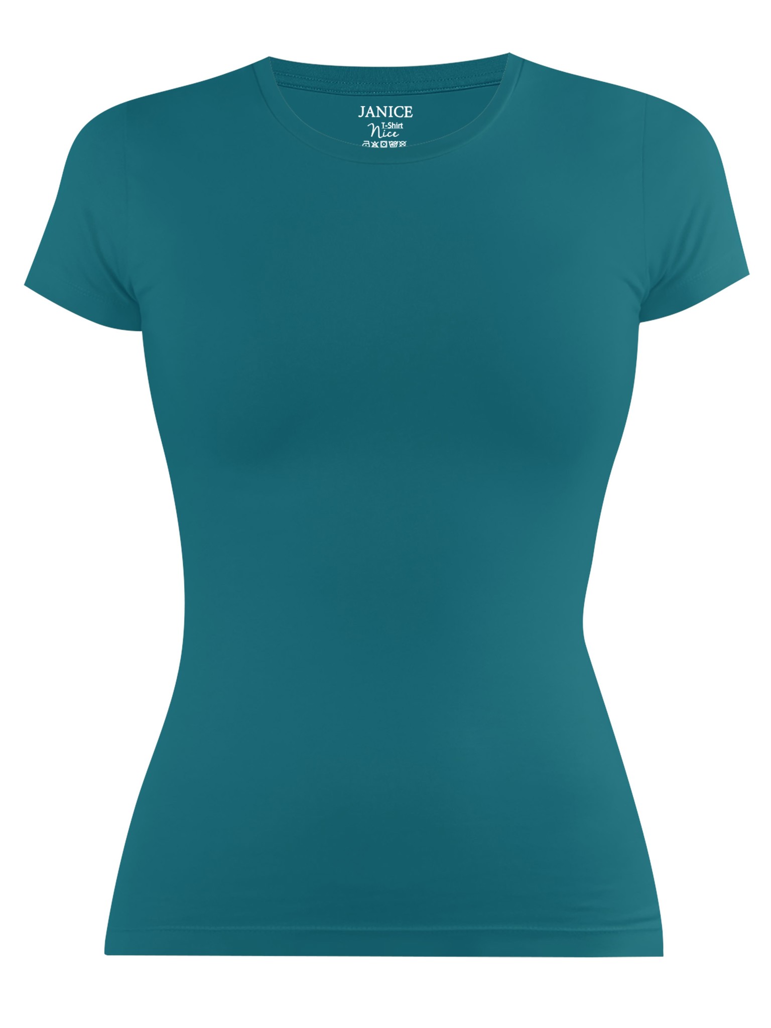 Bild von Damen T-Shirt hochgeschlossen „Nice“ Petrol