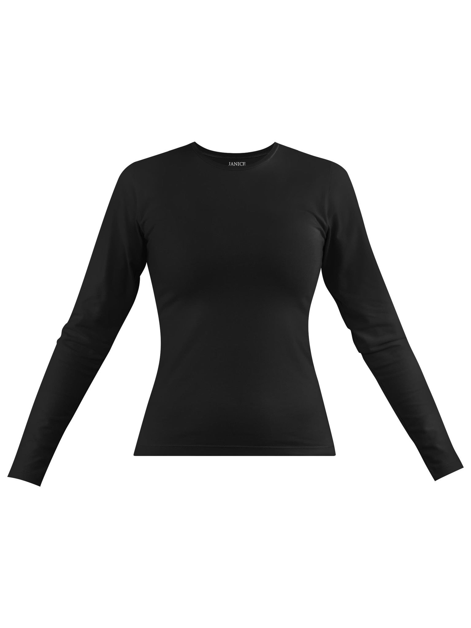 Bild von Damen Langarmshirt hochgeschlossen „Niska“ Schwarz