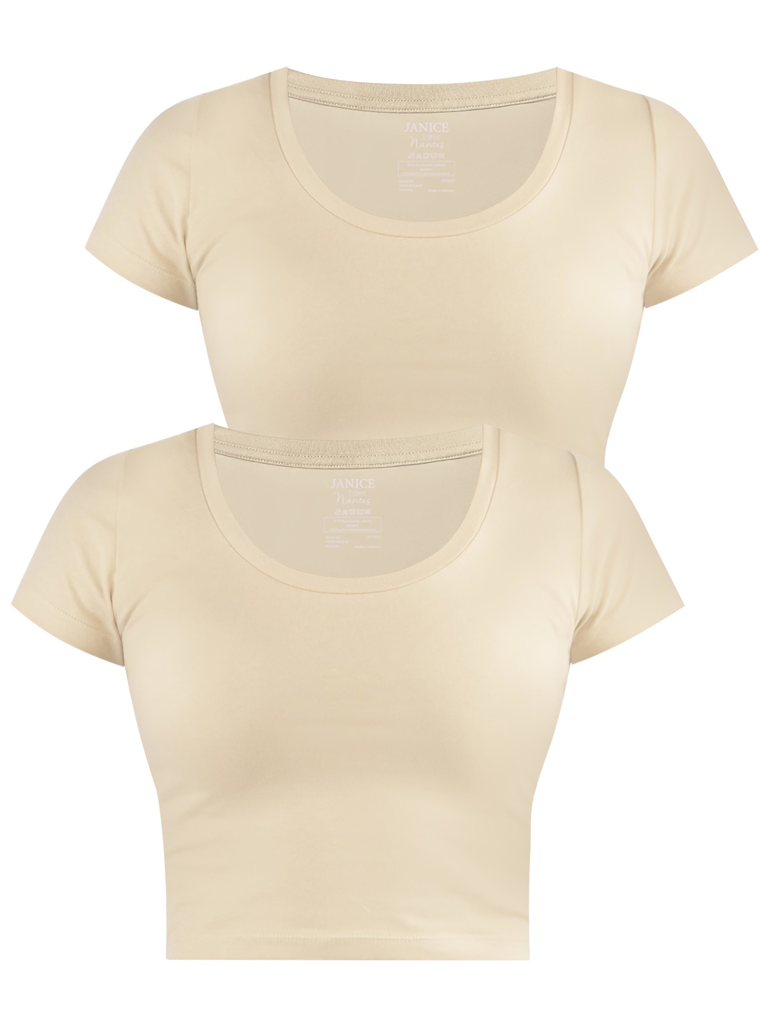 Bild von 2 x Damen crop T-Shirt „Nantes“ Beige