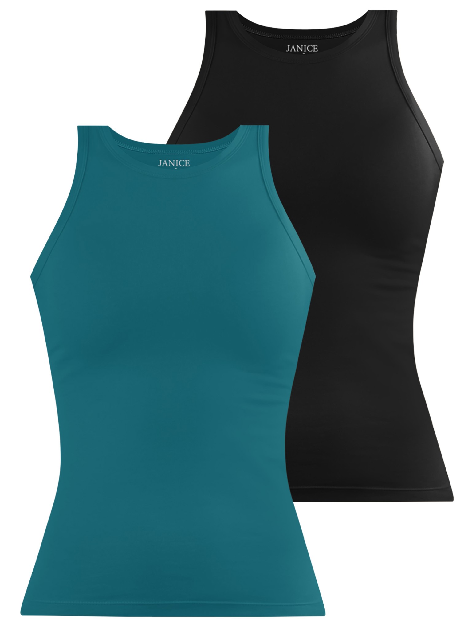 Bild von 2 x Damen Top hochgeschlossen „Nauta“ Petrol/Schwarz