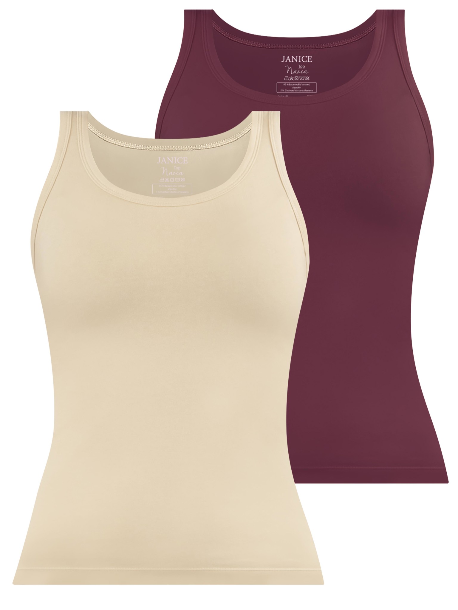 Bild von 2 x Damen Top „Nazca“ Beige/Burgund