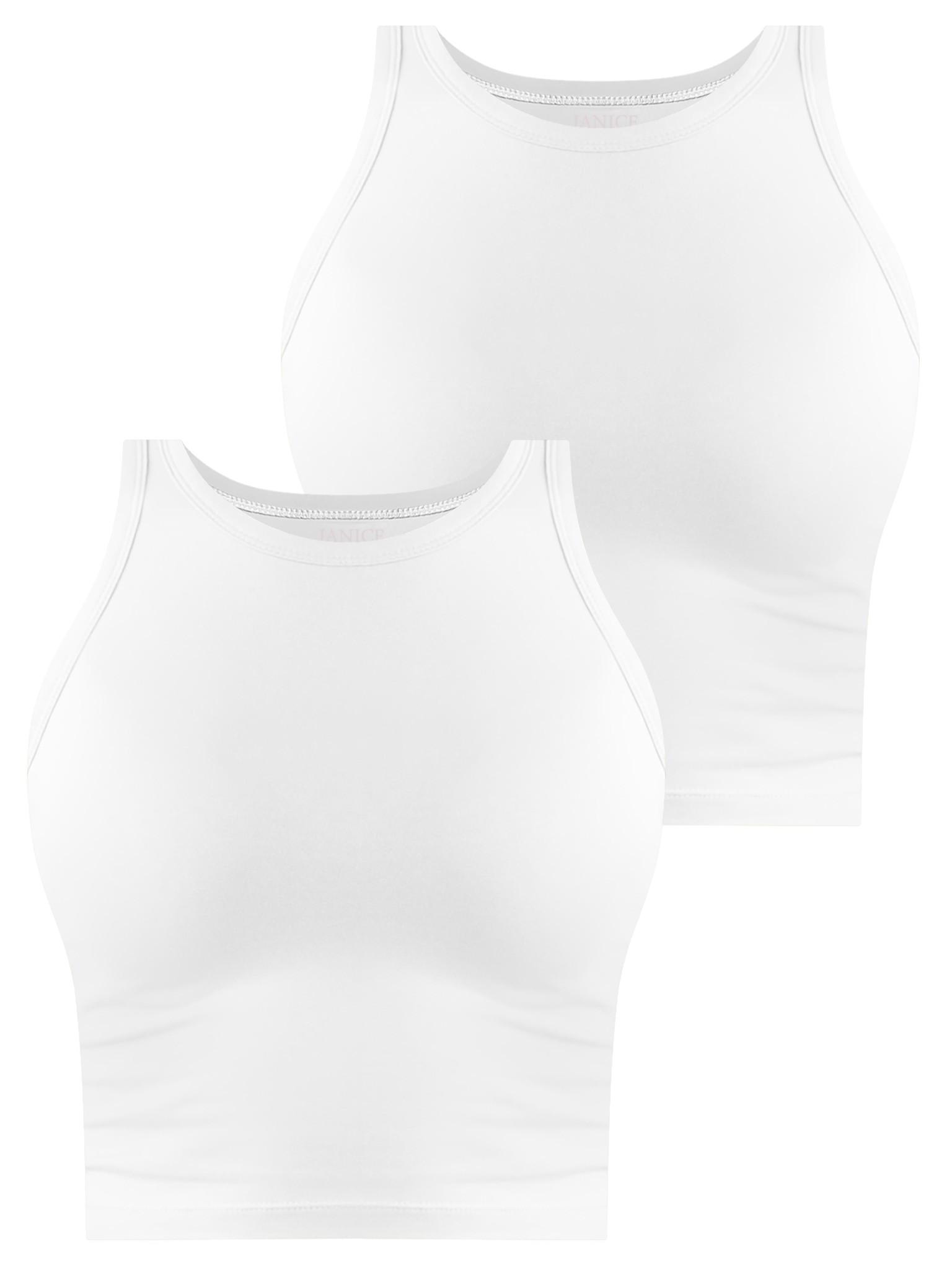 Bild von 2 x Damen crop Top hochgeschlossen „Niah“ Weiß