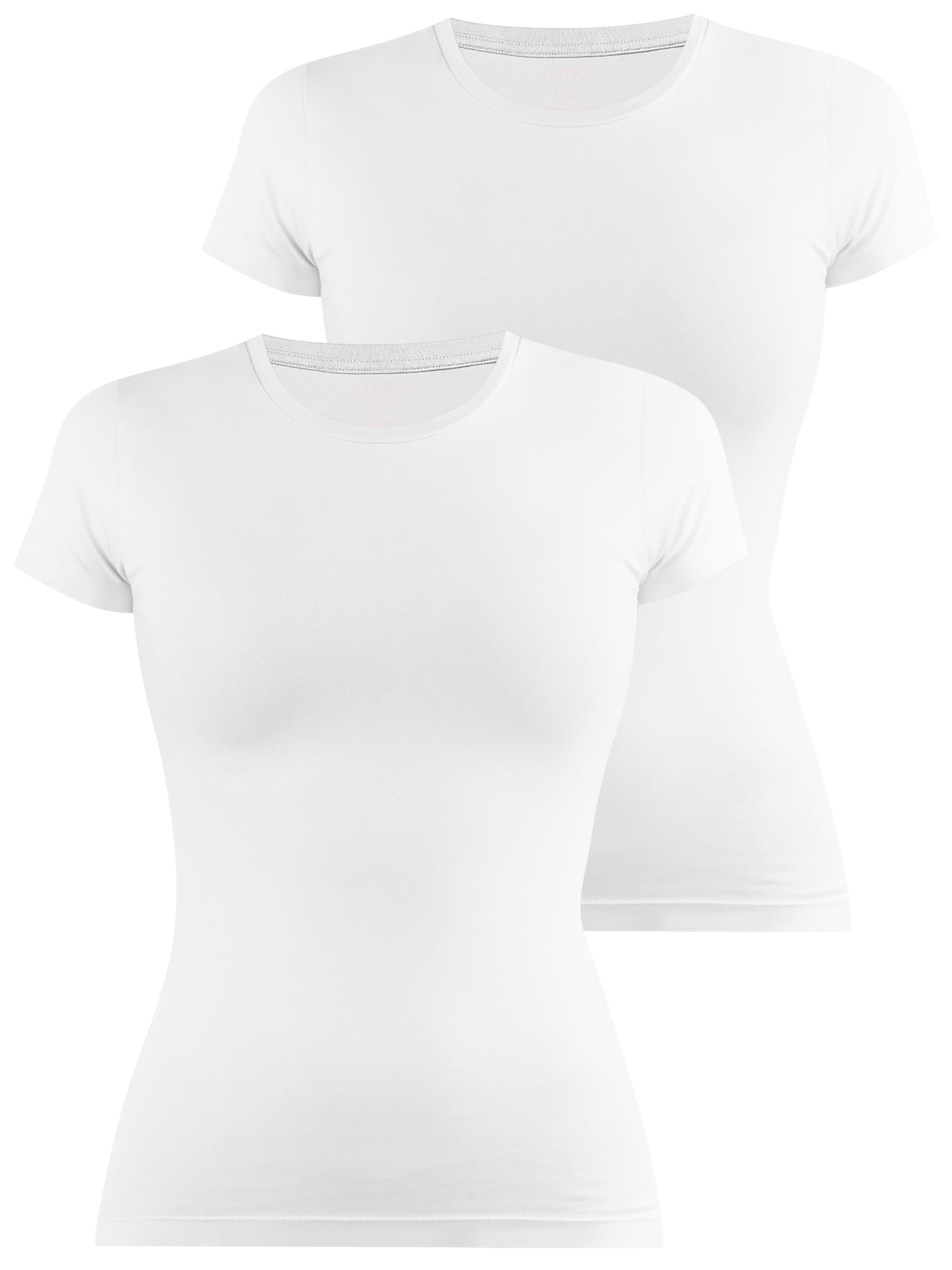Bild von 2 x Damen T-Shirt hochgeschlossen „Nice“ Weiß