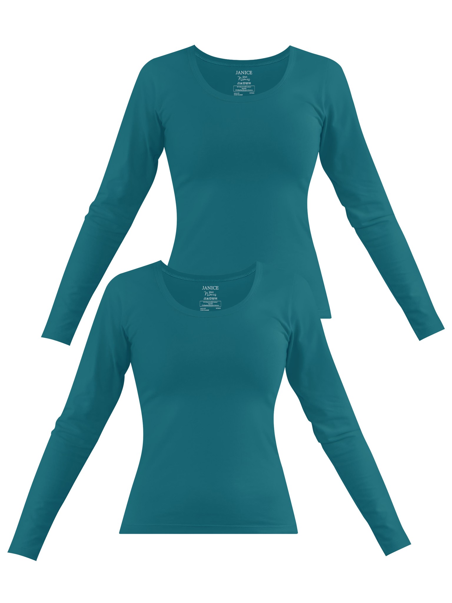 Bild von 2 x Damen Langarmshirt „Nimes“ Petrol