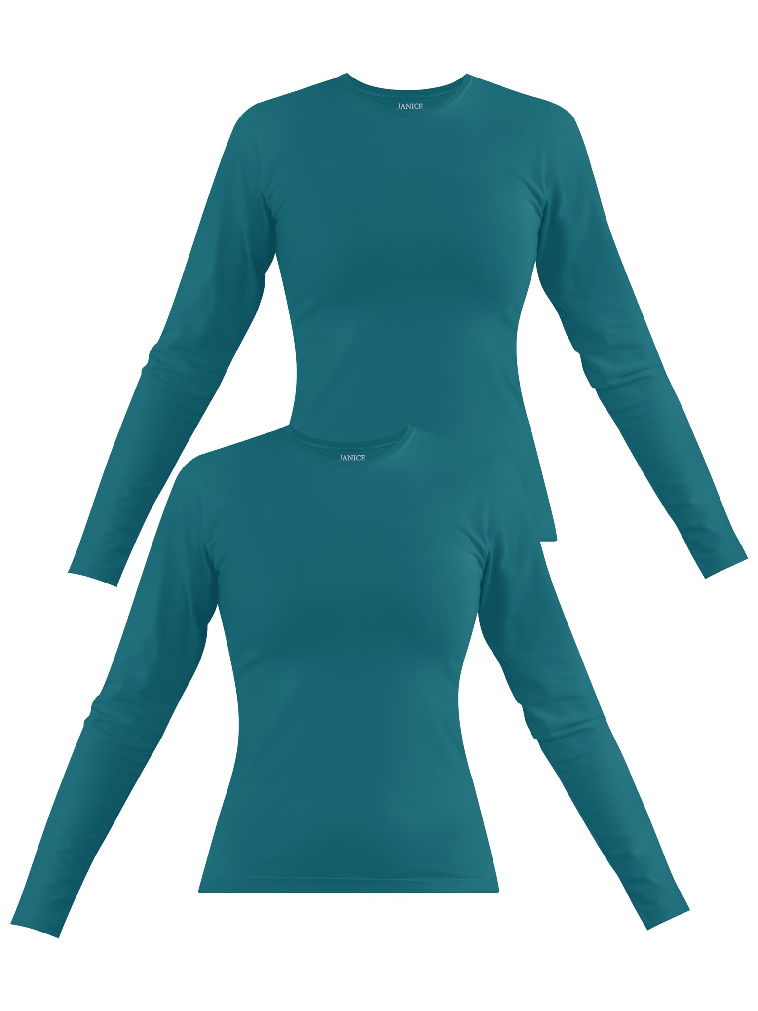 Bild von 2 x Damen Langarmshirt hochgeschlossen „Niska“ Petrol