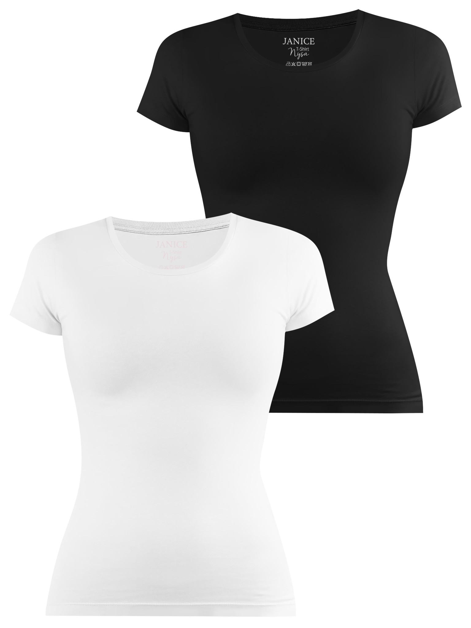 Bild von 2 x Damen T-Shirt „Nysa“ Schwarz/Weiß