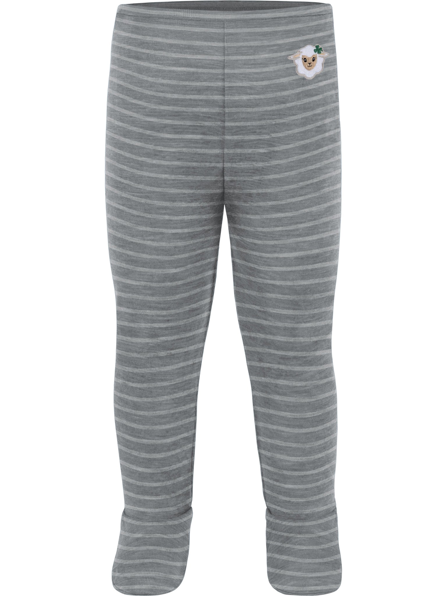 Bild von Baby Merino Hose „Silverdale" Grau gestreift