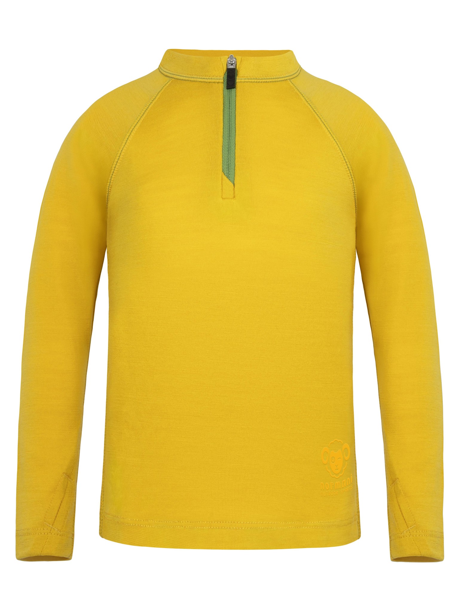 Bild von Kinder Merino Langarm mit 1/4 Zipper „Nyapari“ Gelb
