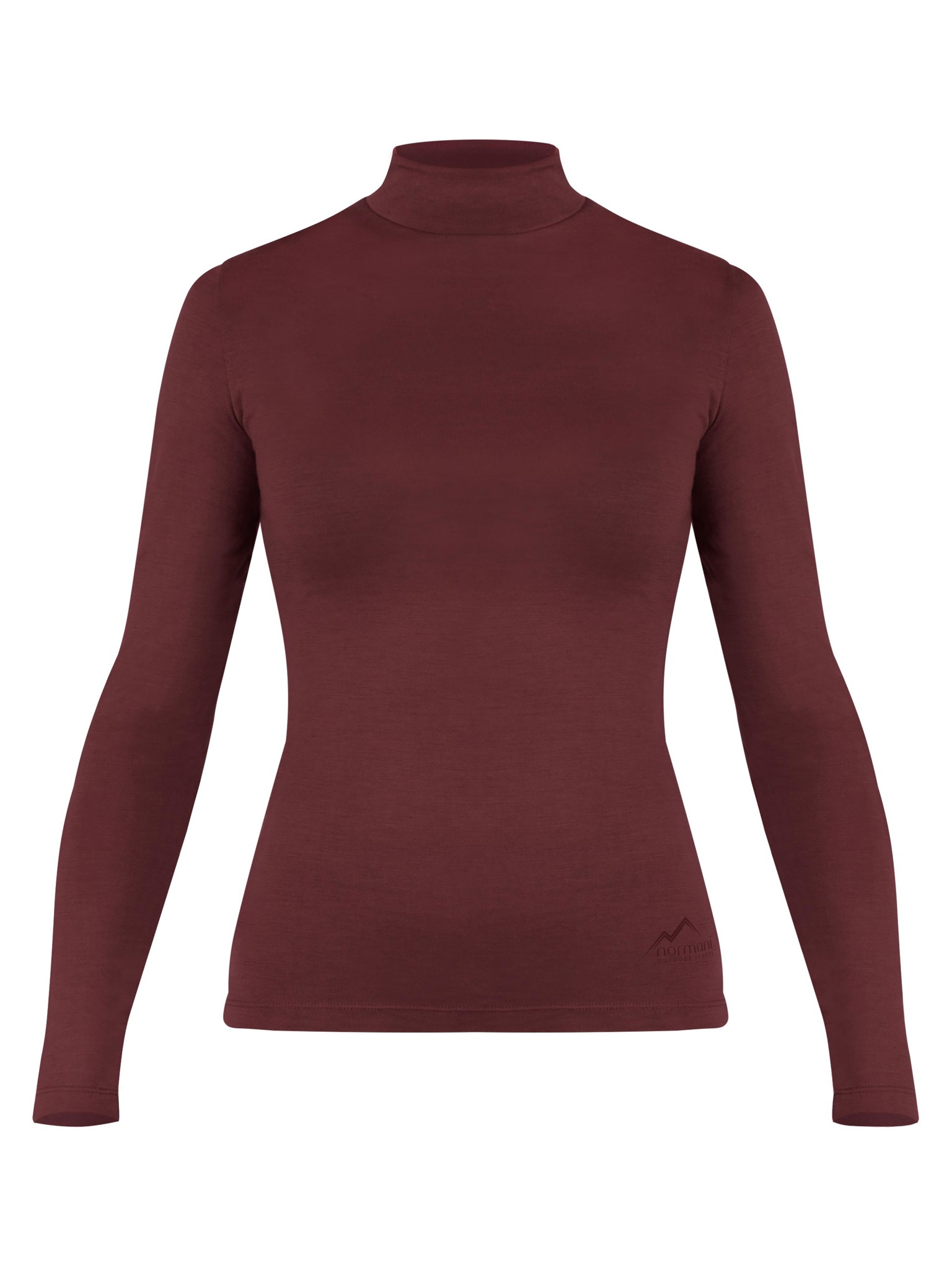 Bild von Damen Merino Longsleeve mit Stehkragen „Romsey" Rot