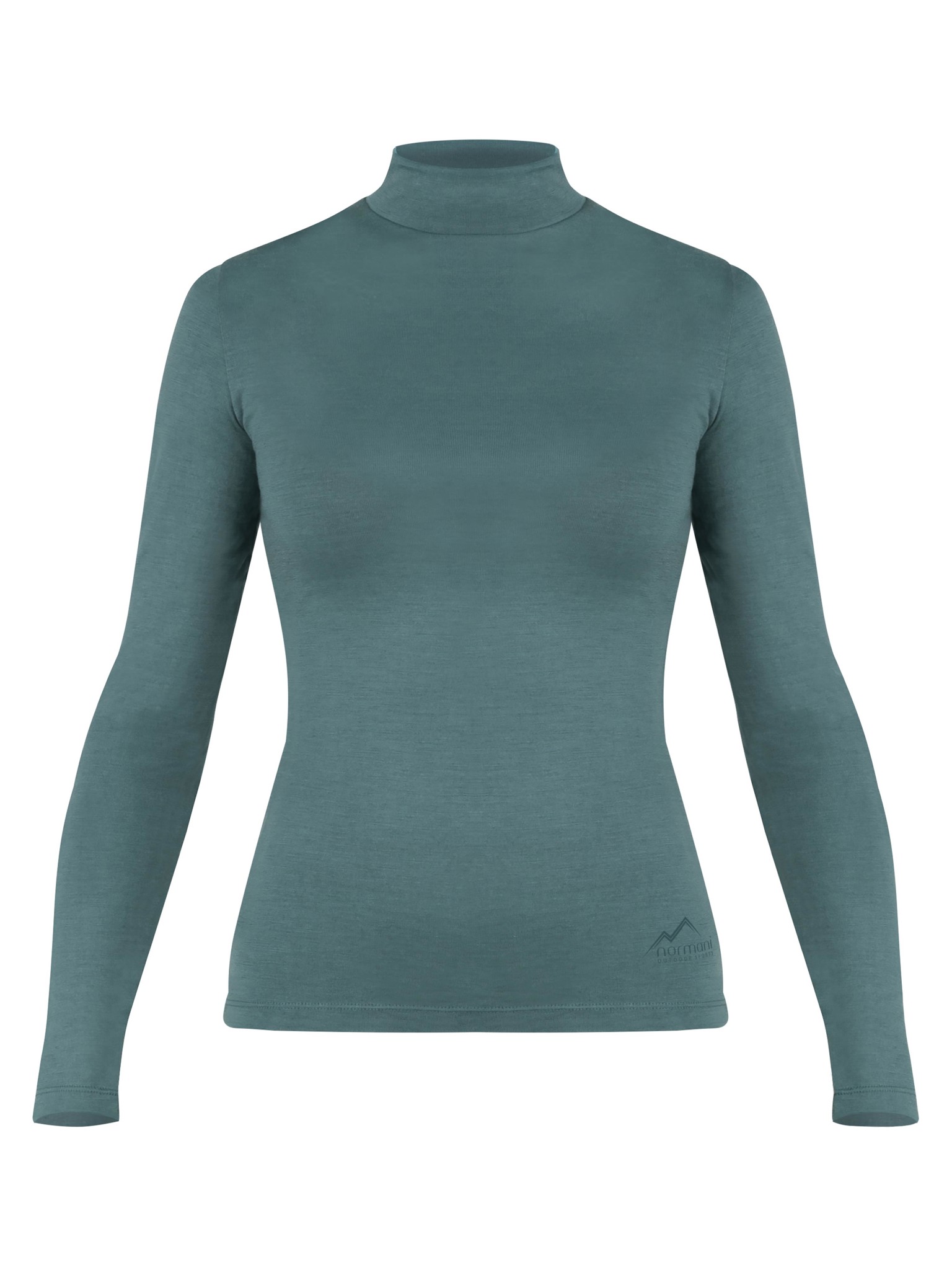 Bild von Damen Merino Longsleeve mit Stehkragen „Romsey" Blau