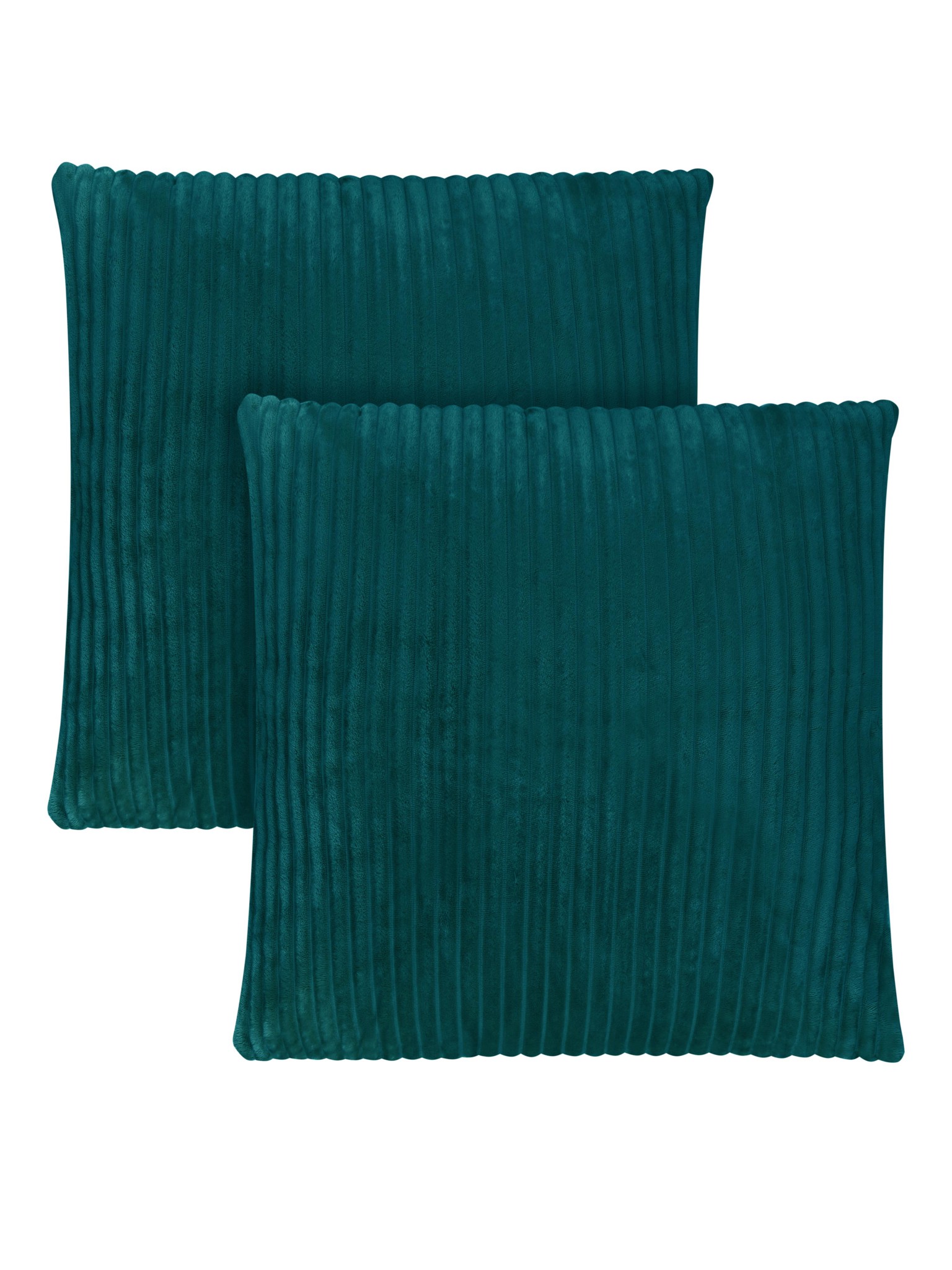Bild von 2 Kissenbezüge aus Streifen-Flanell 45 x 45 cm „Zarate“ Petrol