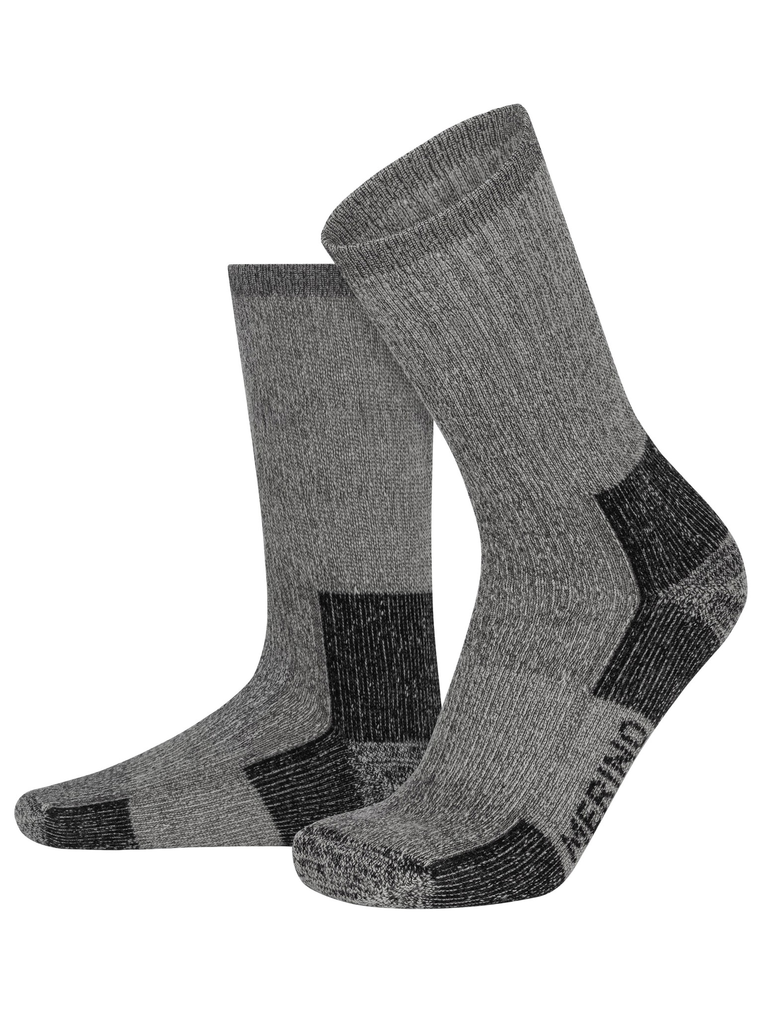 Bild von 1 Paar 100% Merino Wollsocken Wandersocken Grau