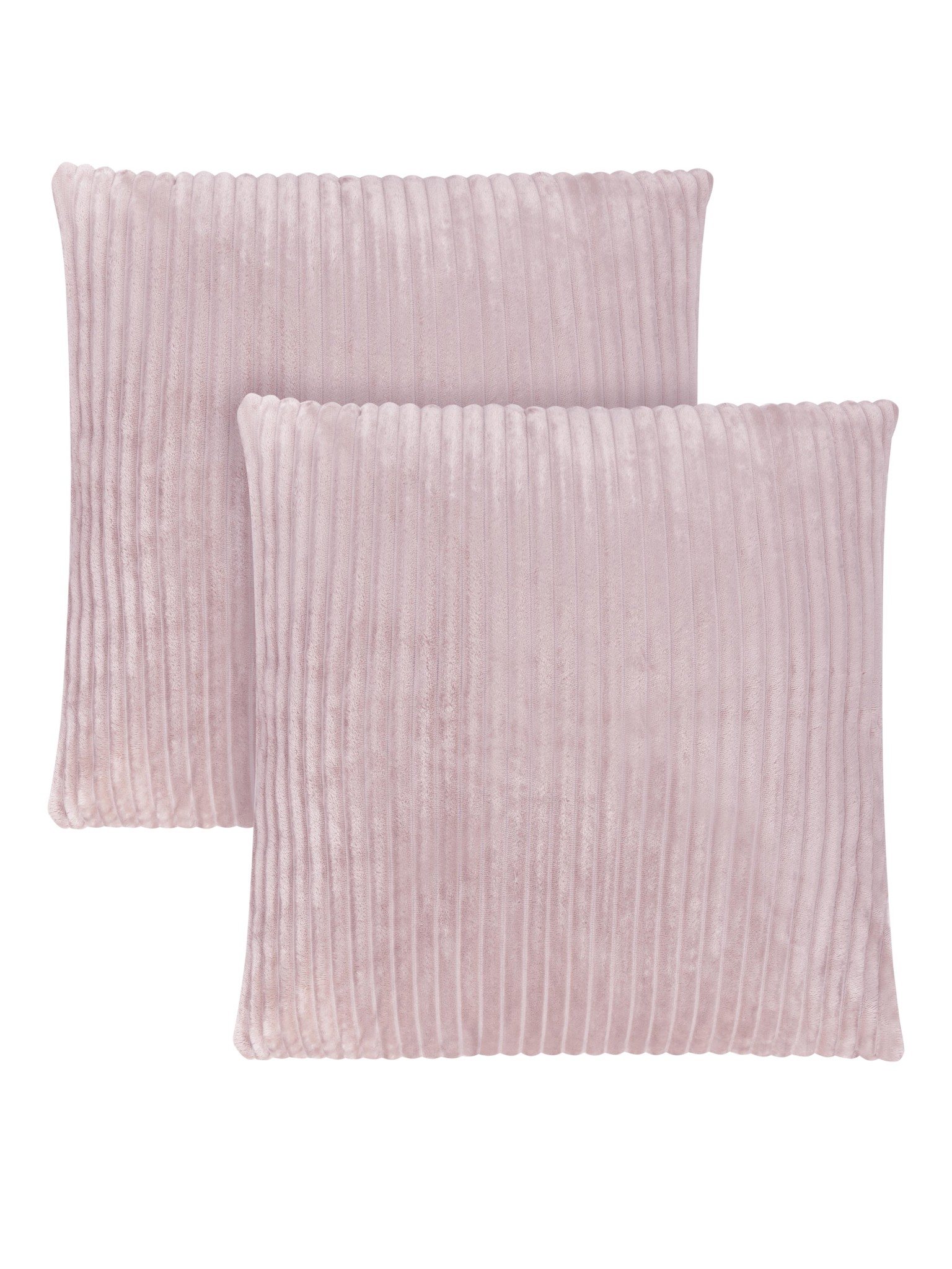 Bild von 2 Kissenbezüge aus Streifen-Flanell 60x60 cm „Salta“ Rosa