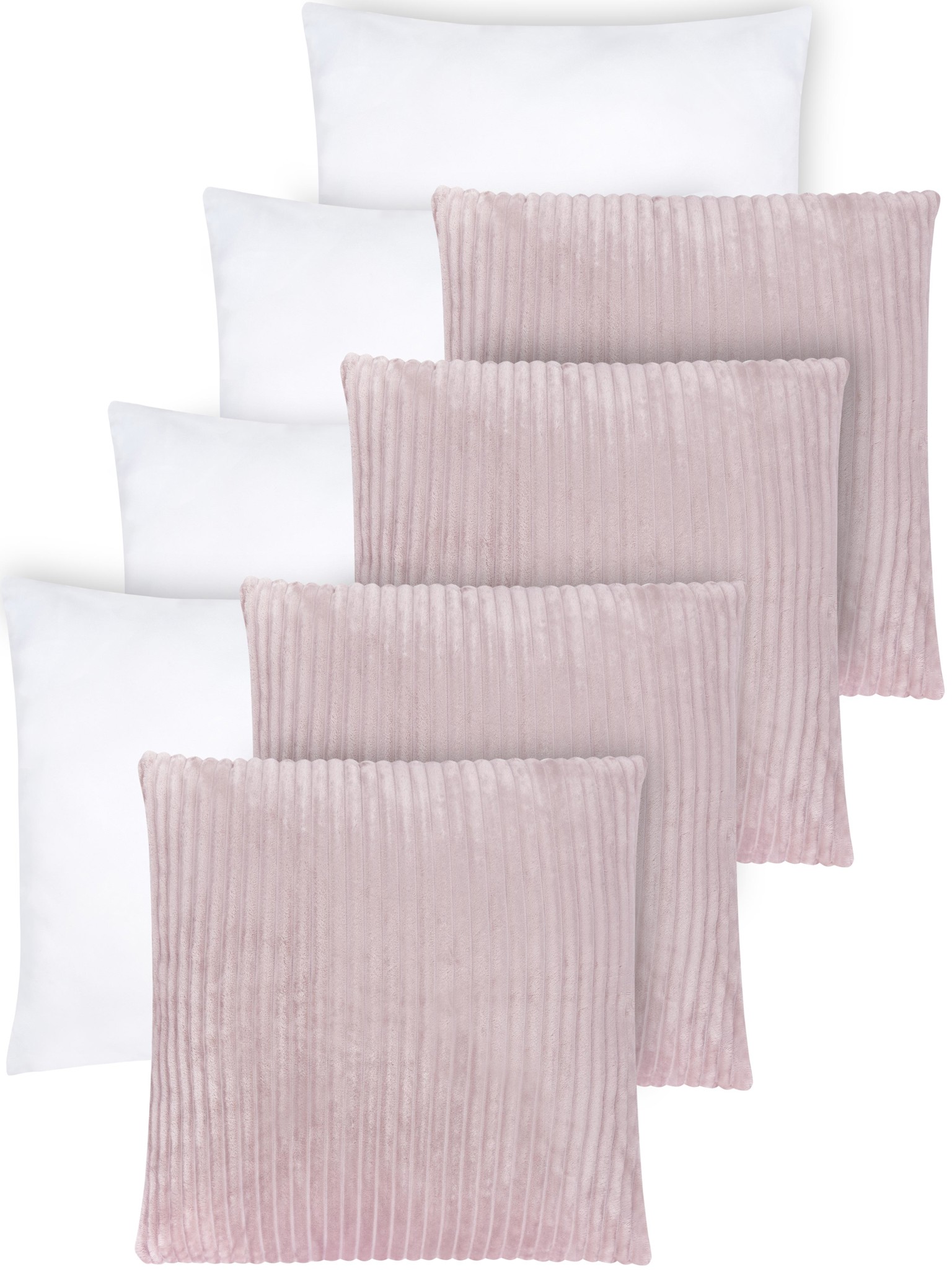 Bild von 4er Set Kissenbezüge mit Füllung 45 x 45 cm „Zarate“ Rosa
