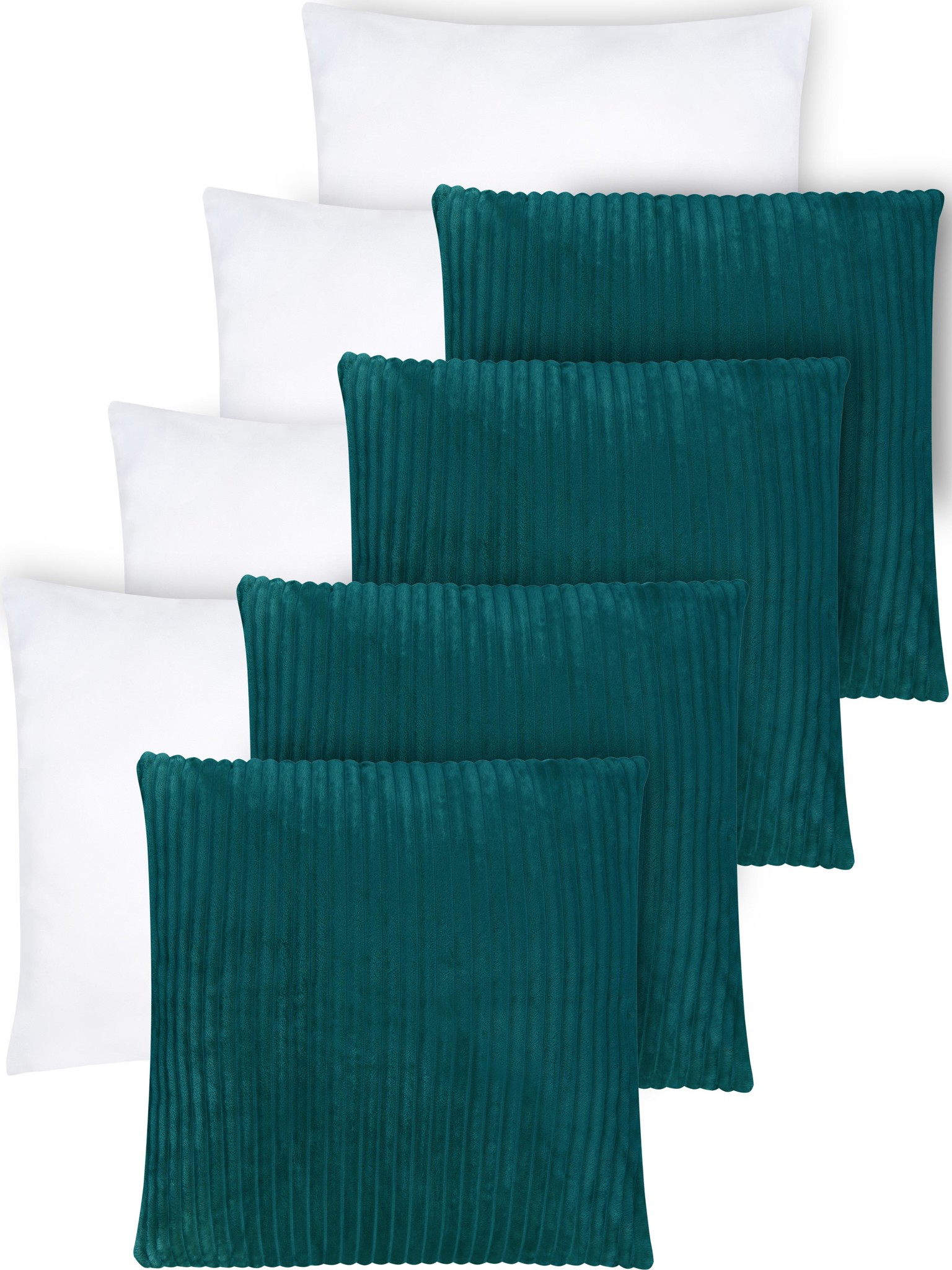 Bild von 4er Set Kissenbezüge mit Füllung 45 x 45 cm „Zarate“ Petrol