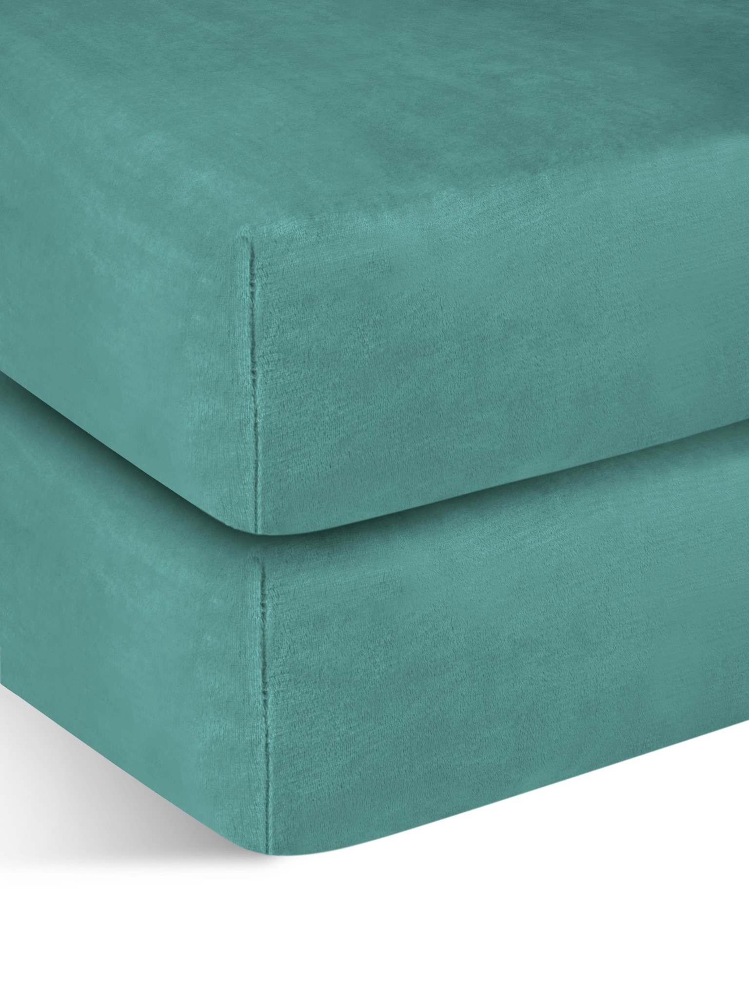 Bild von 2 Flanell-Spannbettlaken „PERPIGNAN“ Blau