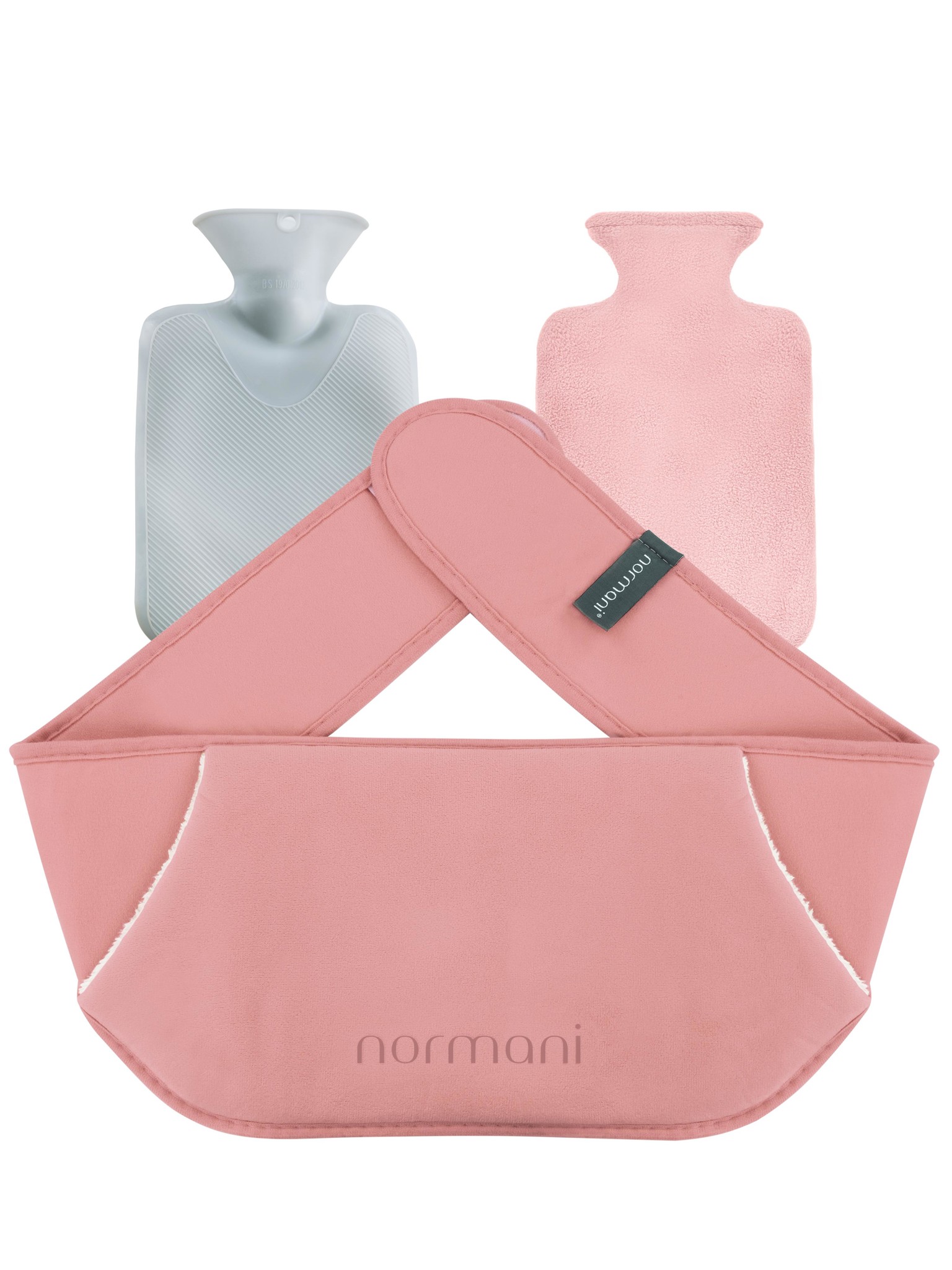 Bild von Wärmflasche mit Gürtel und Bezug „Nikiski“ Rosa