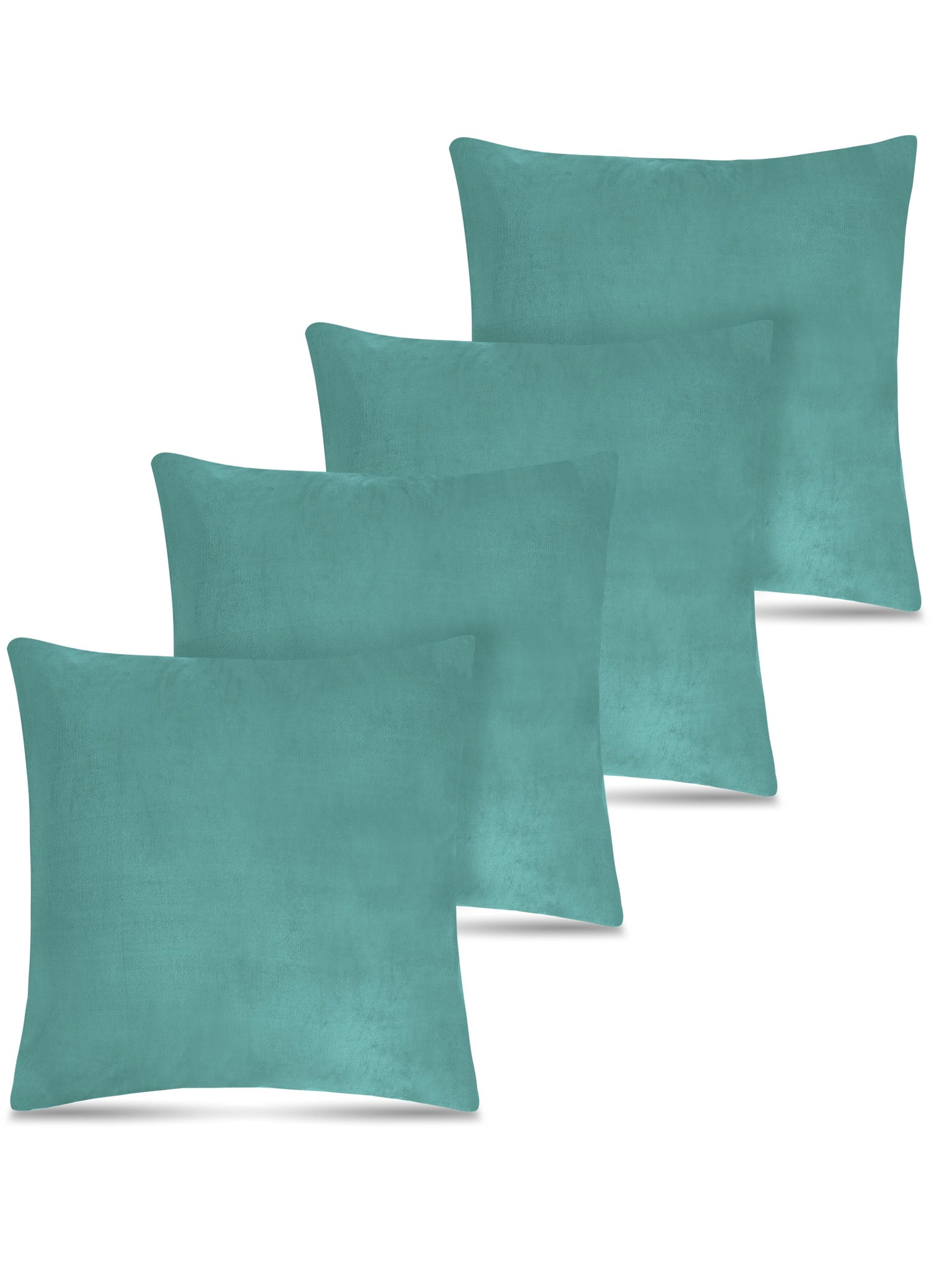 Bild von 4 Flanell Kissenbezüge + Füllungen 60x60 cm Blau