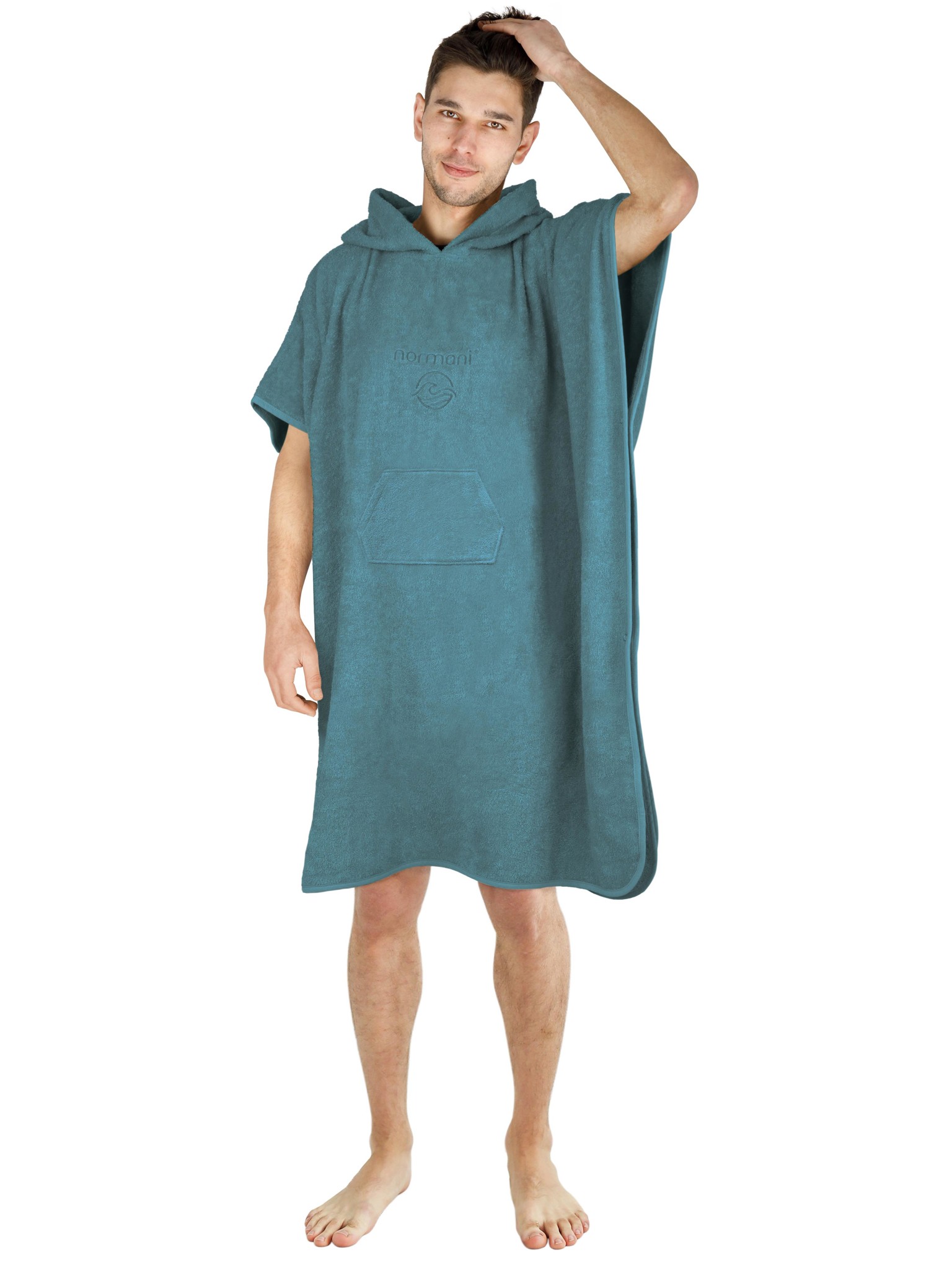 Bild von Badeponcho aus Bio-Baumwolle „Sitra“ Petrol