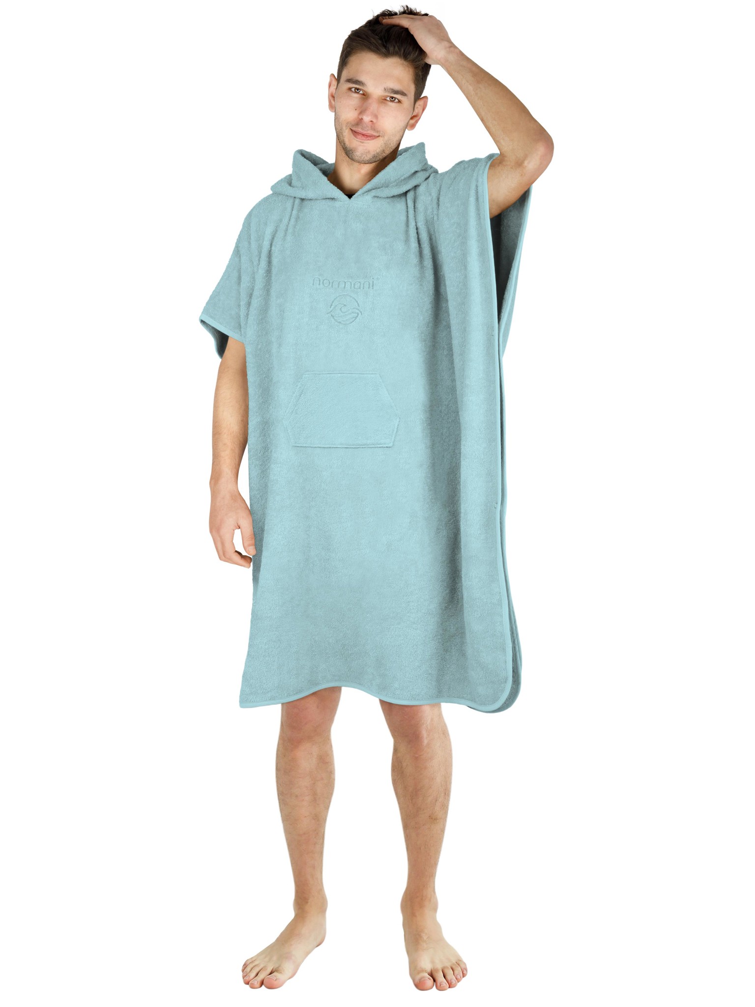 Bild von Badeponcho aus Bio-Baumwolle „Sitra“ Hellblau
