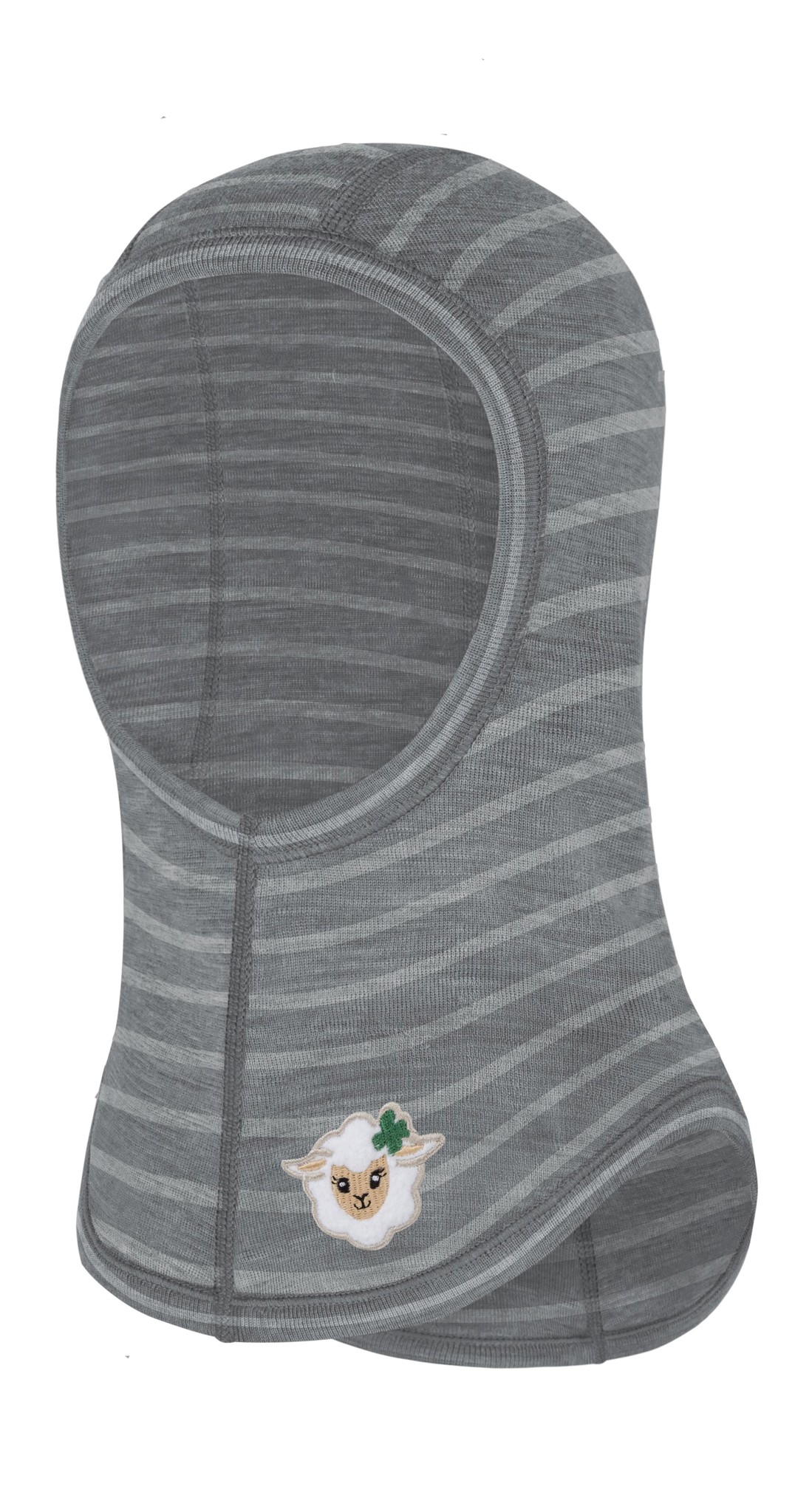 Bild von Baby Merino Sturmhaube „Masterton" Grau gestreift