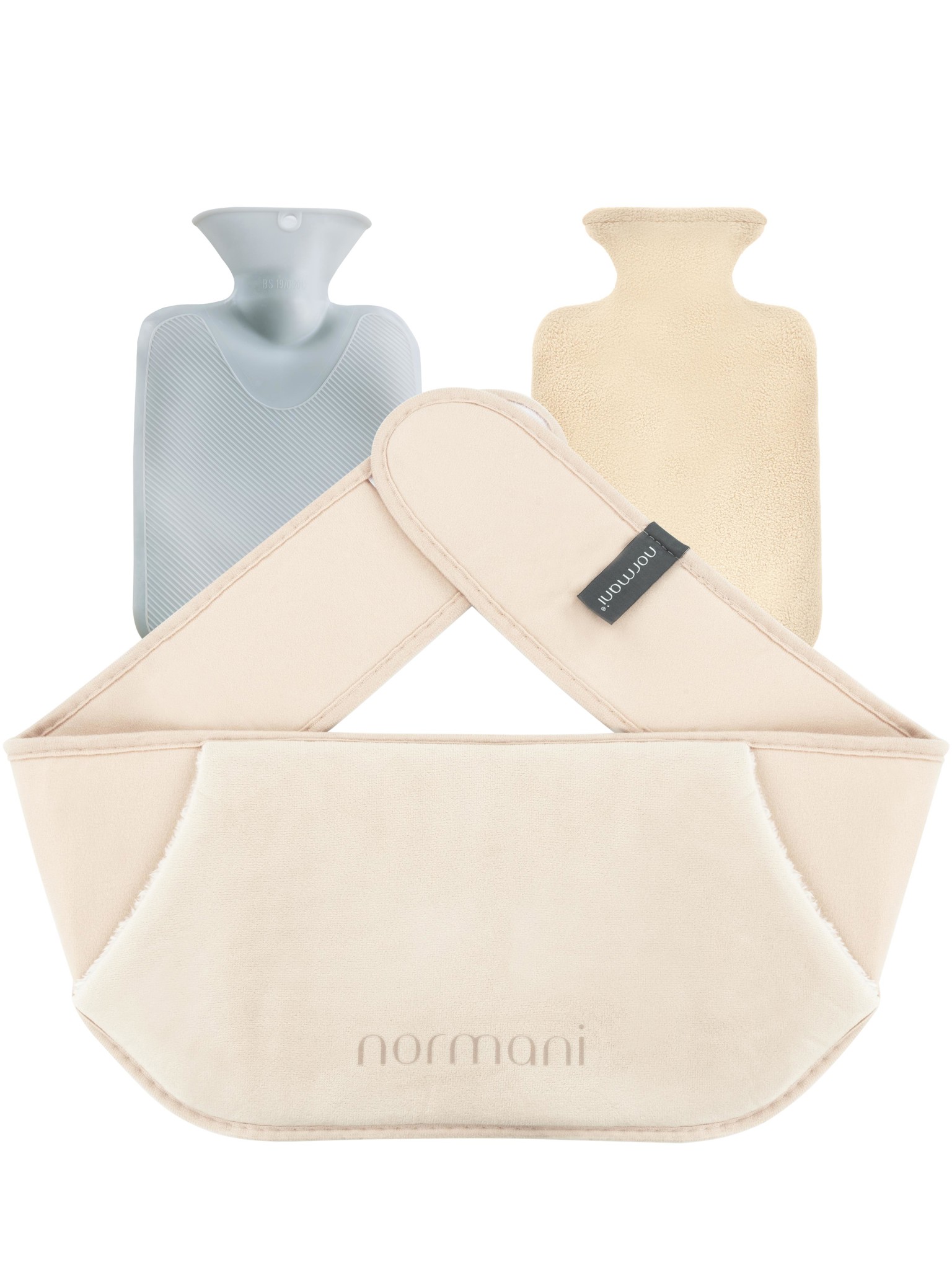 Bild von Wärmflasche mit Gürtel und Bezug „Nikiski“ Beige