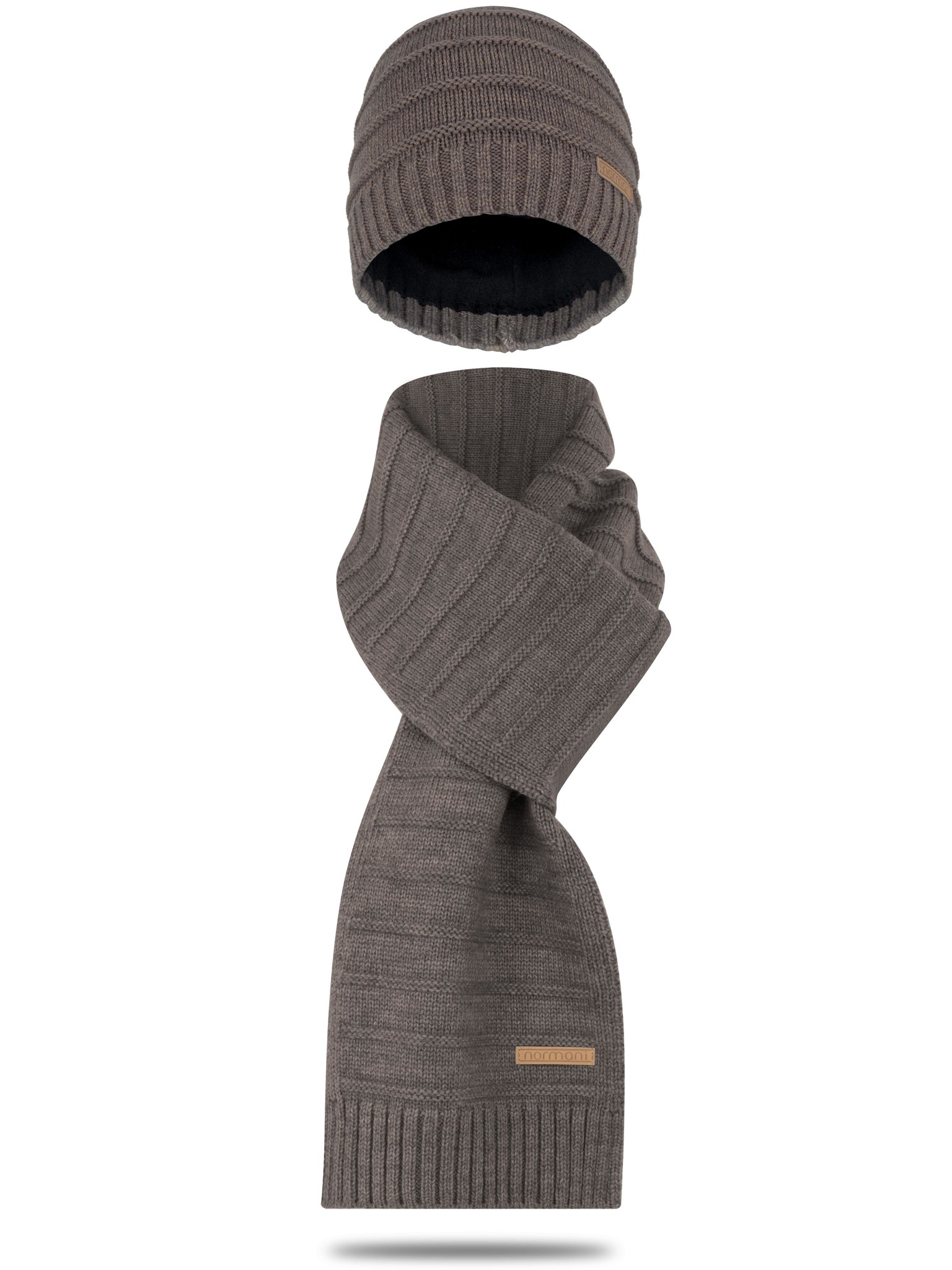 Bild von Set aus Wintermütze und Winterschal Yonce Beige