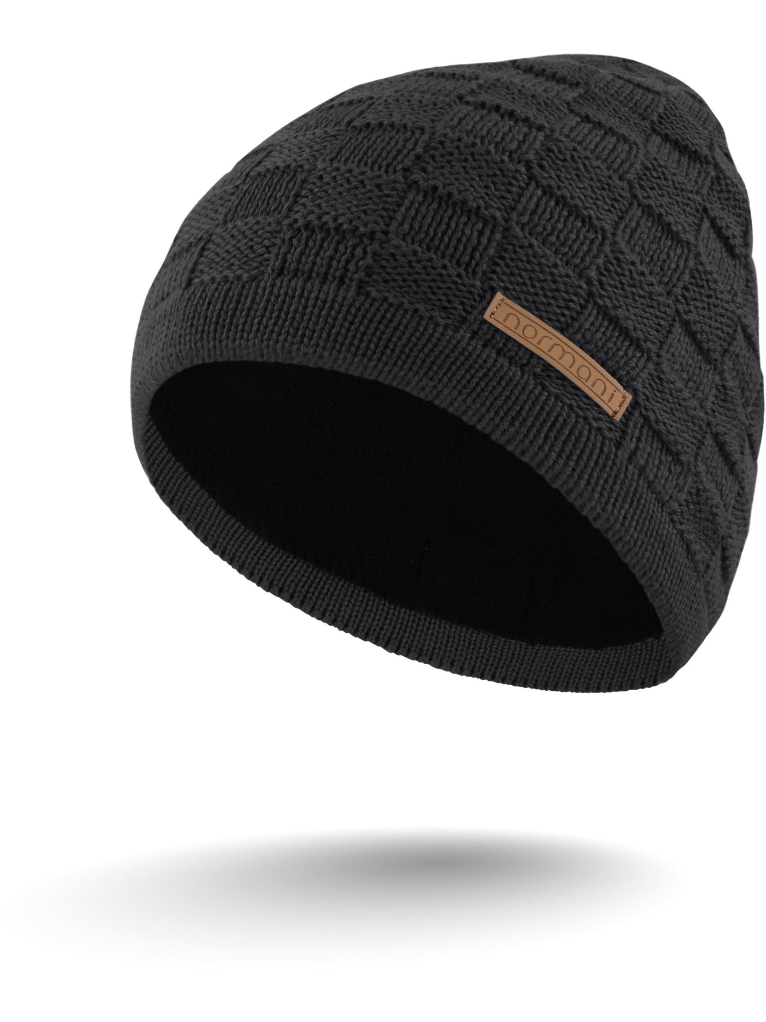 Bild von Merinowoll-Mütze „Yuma“ mit Design Anthrazit