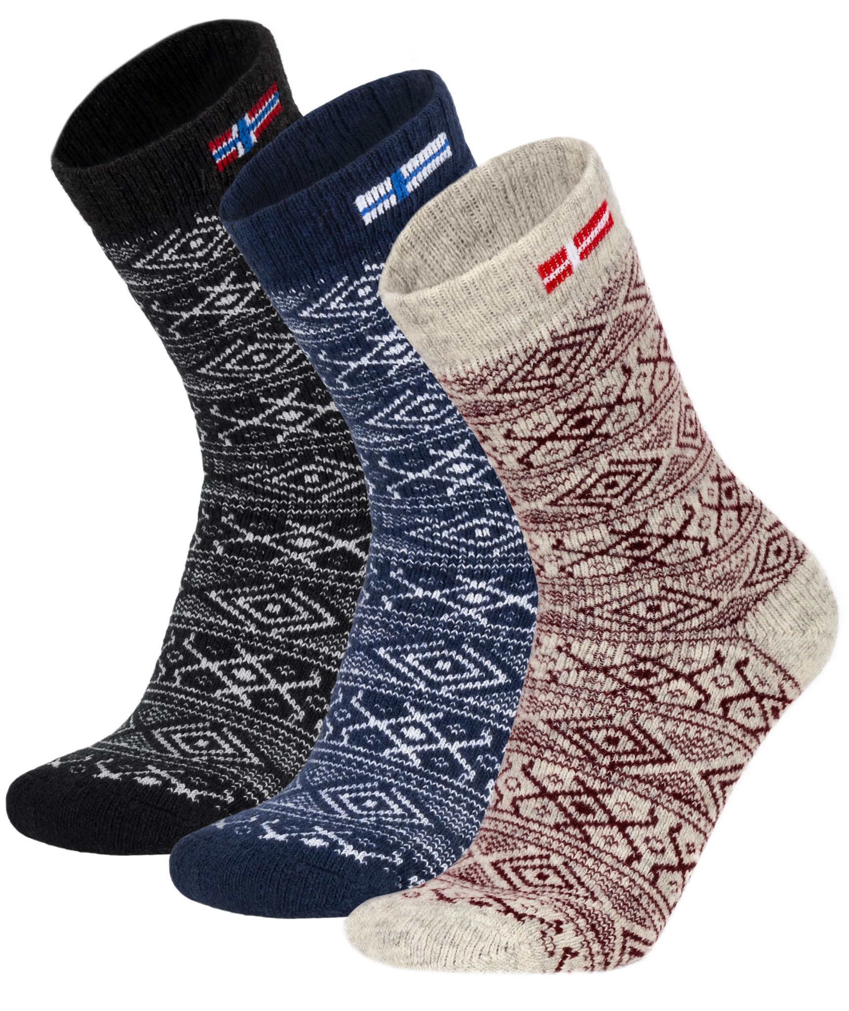 Bild von 3 Paar Canadien Socks Dunkelblau/Anthrazit/Rot
