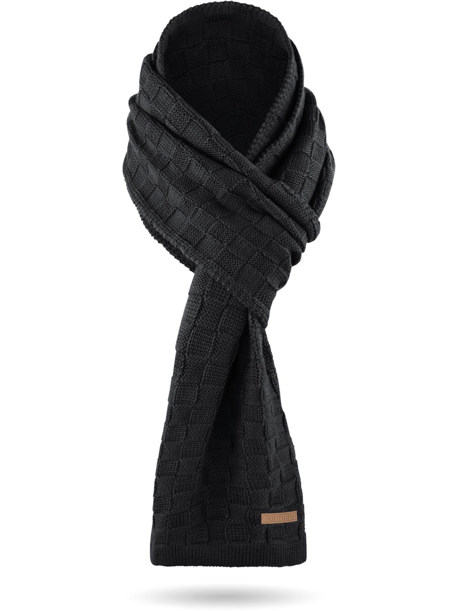 Bild von Merinowoll-Schal „Yuma“ mit Design Anthrazit