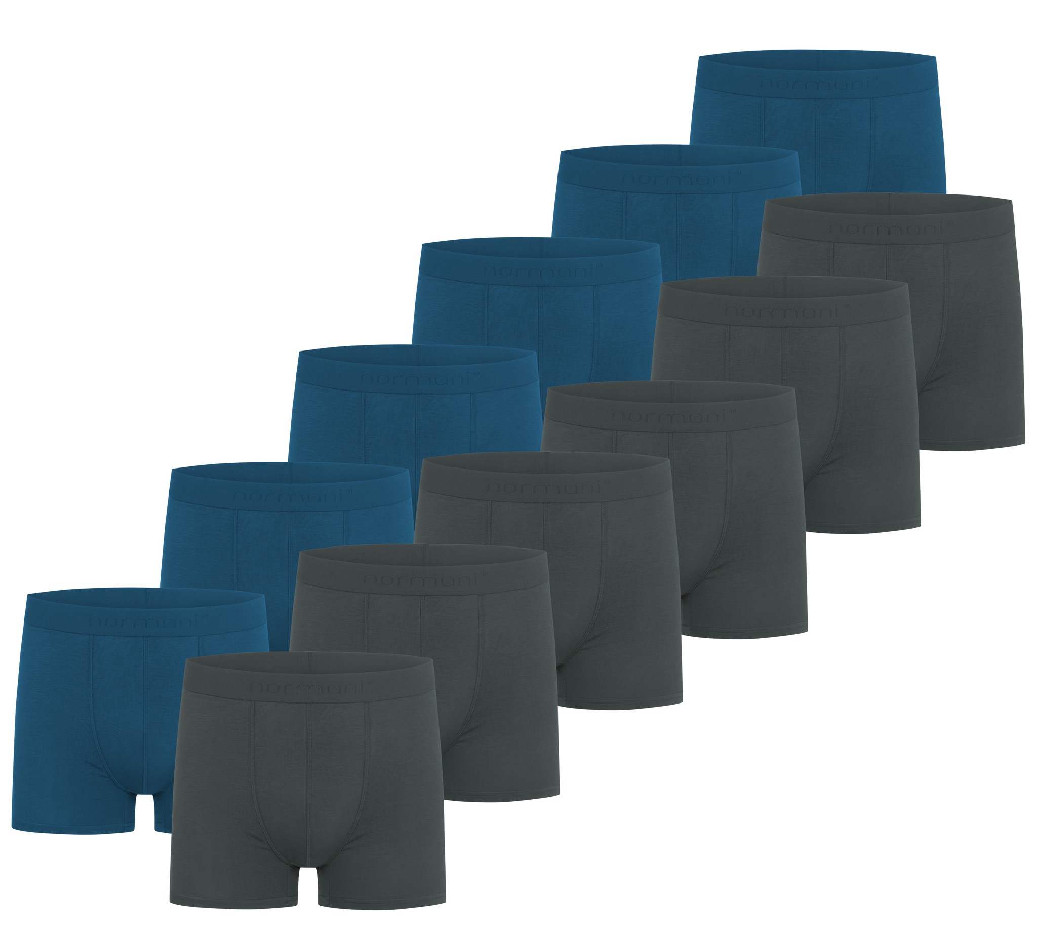 Bild von 12 Herren Bambus-Boxershorts Anthrazit/Dunkelblau