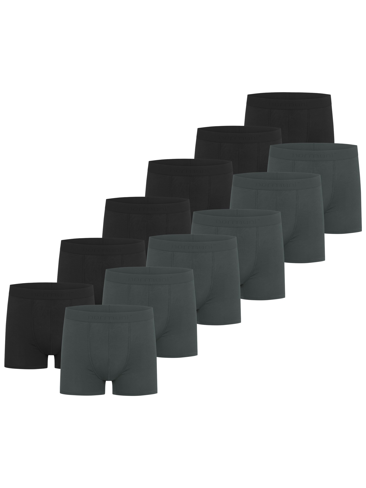 Bild von 12 Herren Bambus-Boxershorts Anthrazit/Schwarz