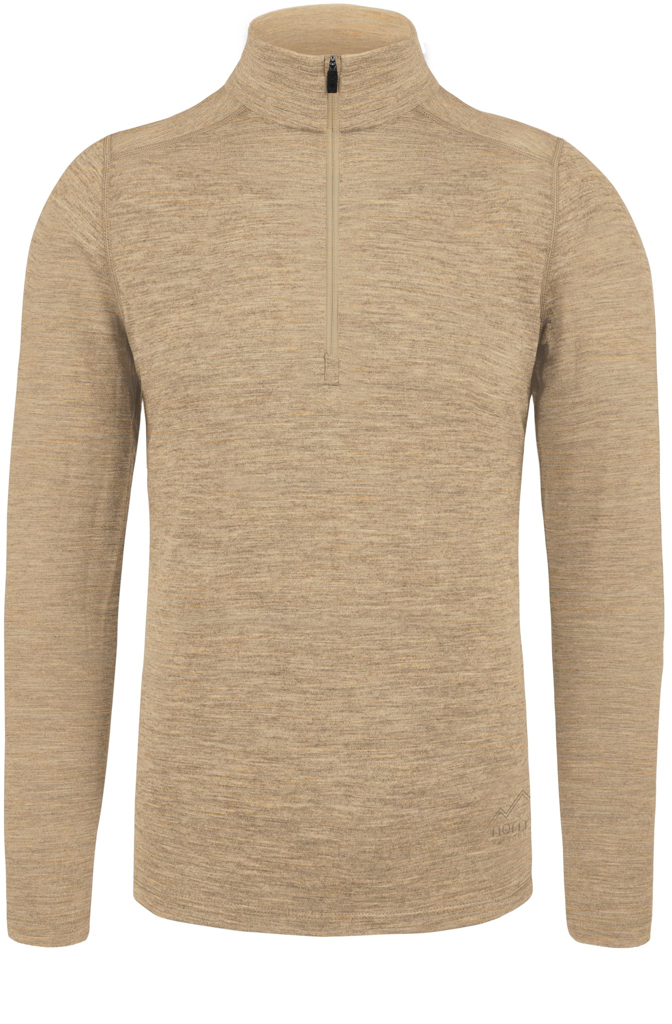 Bild von Herren Merino Langarm mit 1/4 Zipper „Canberra“ Beige