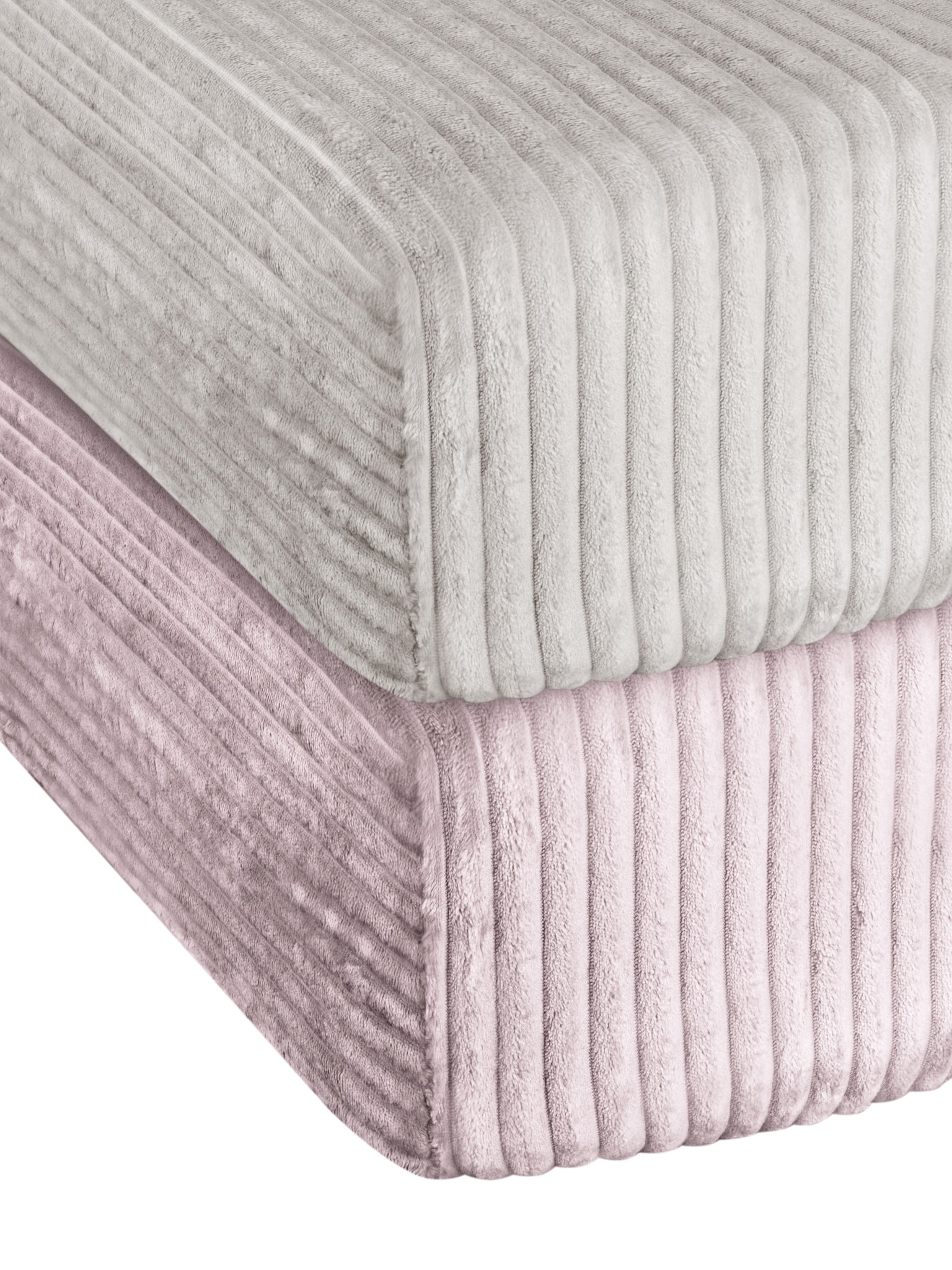 Bild von 2 Spannbettlaken aus Streifen-Flanell „Parana“ Rosa/Taupe