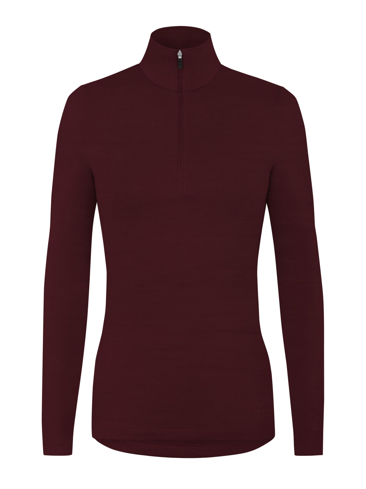 Bild von Damen Merino Langarm mit 1/4 Zipper „Launceston“ Rot