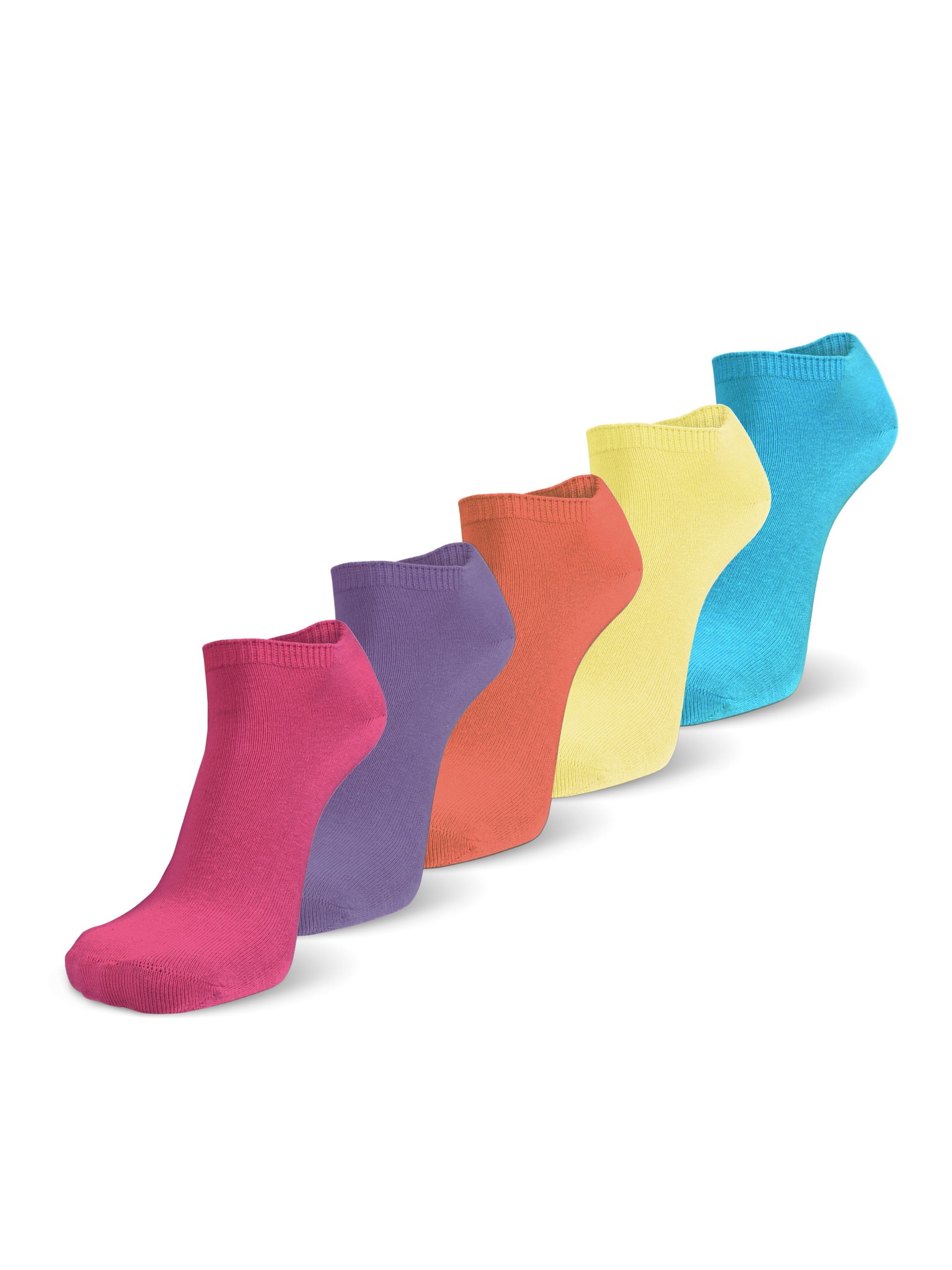 Bild von 15 Paar „American“ Sneakersocken Pink/Lila/Orange/Gelb/Türkis