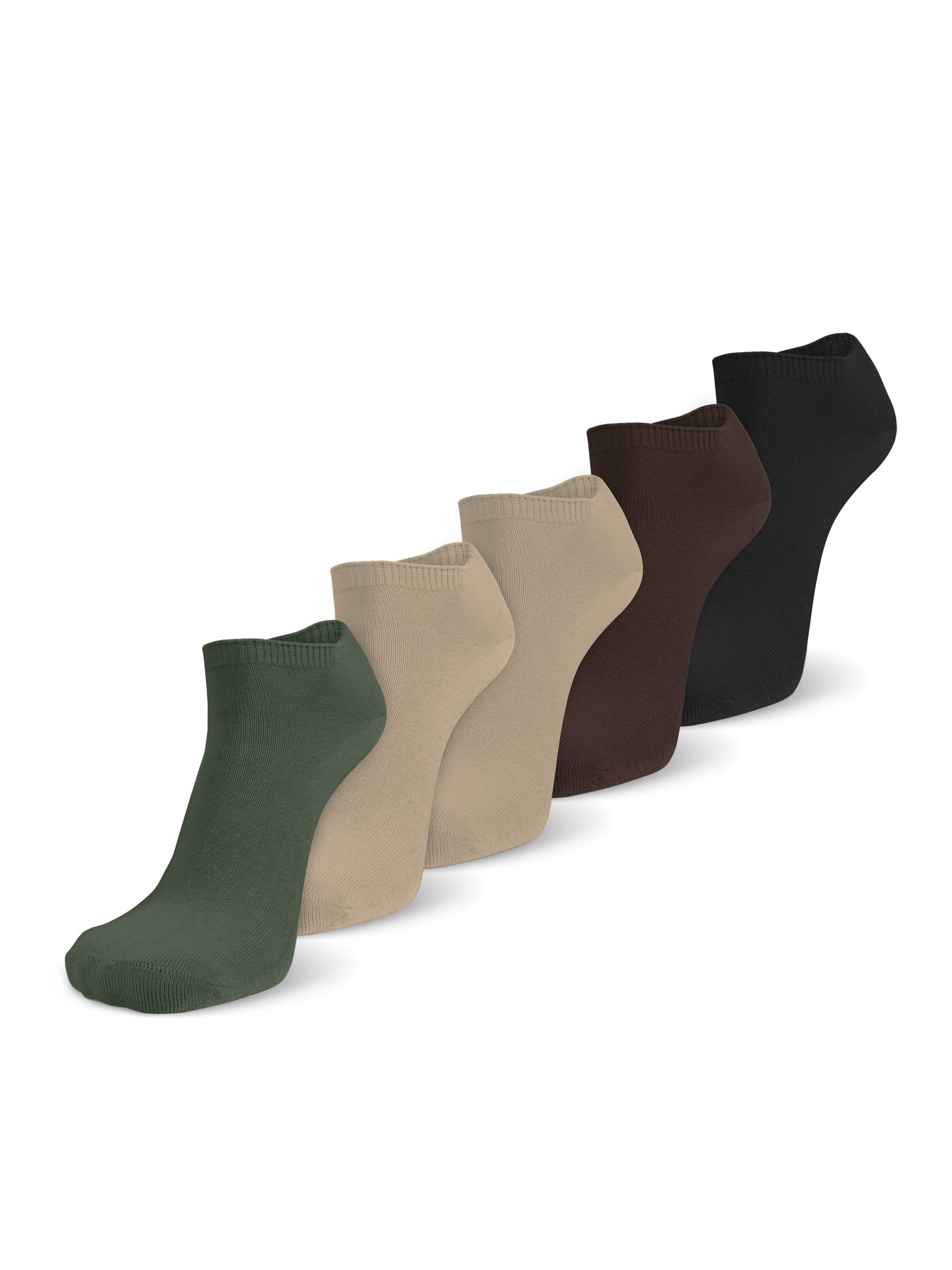 Bild von 15 Paar „American“ Sneakersocken Oliv/Beige/Khaki/Braun/Schwarz