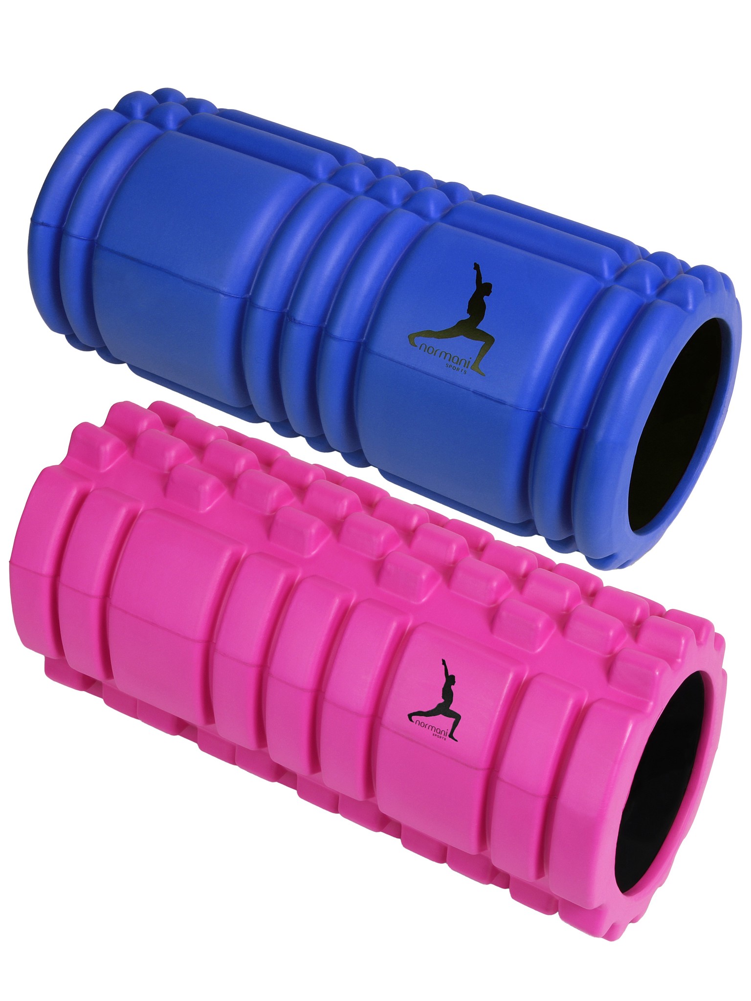 Bild von 2 x Faszienrolle - Sportrolle Massageroller 1 x Blau / 1 x Pink