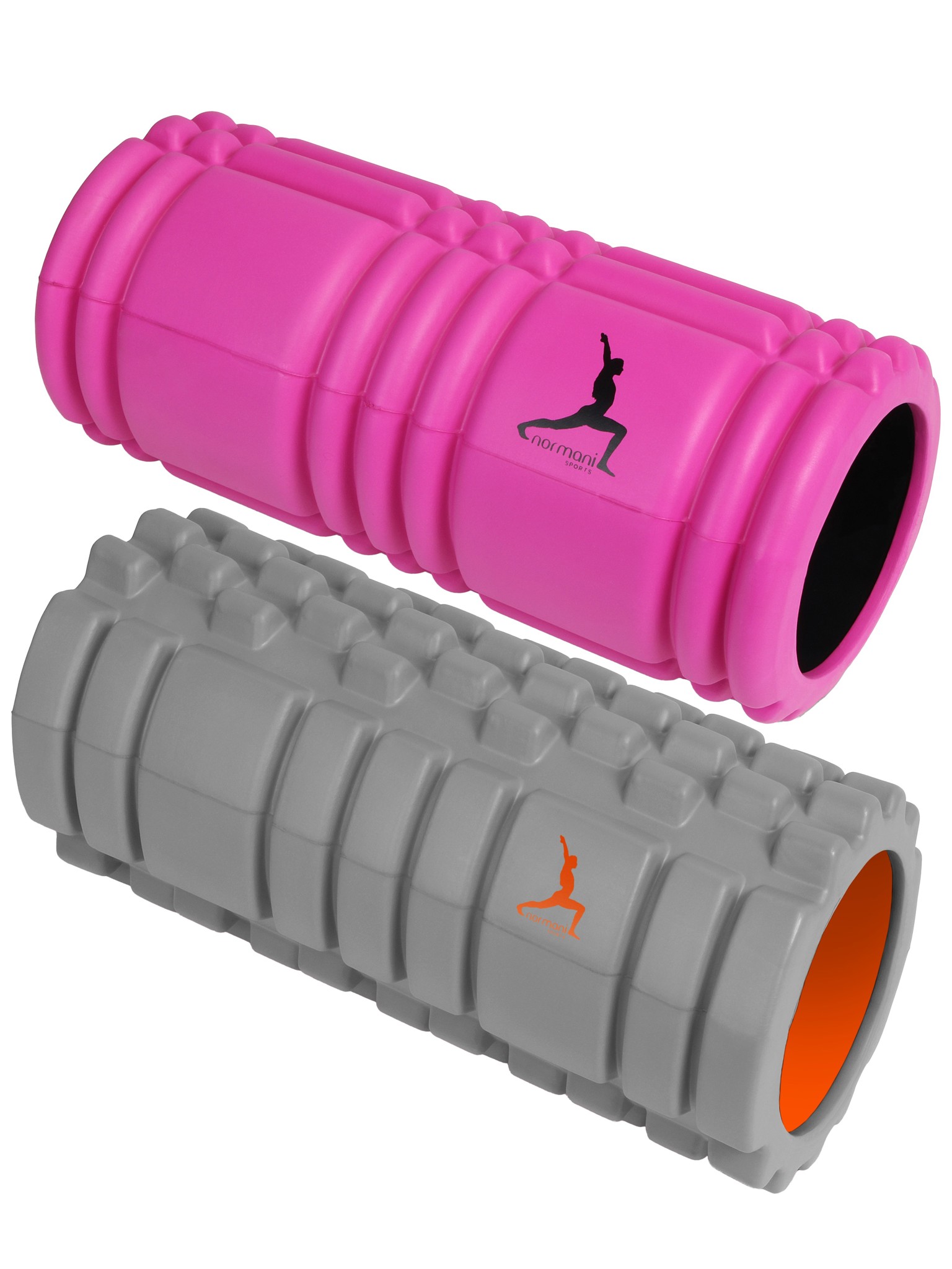 Bild von 2 x Faszienrolle - Sportrolle Massageroller 1 x Grau / 1 x Pink