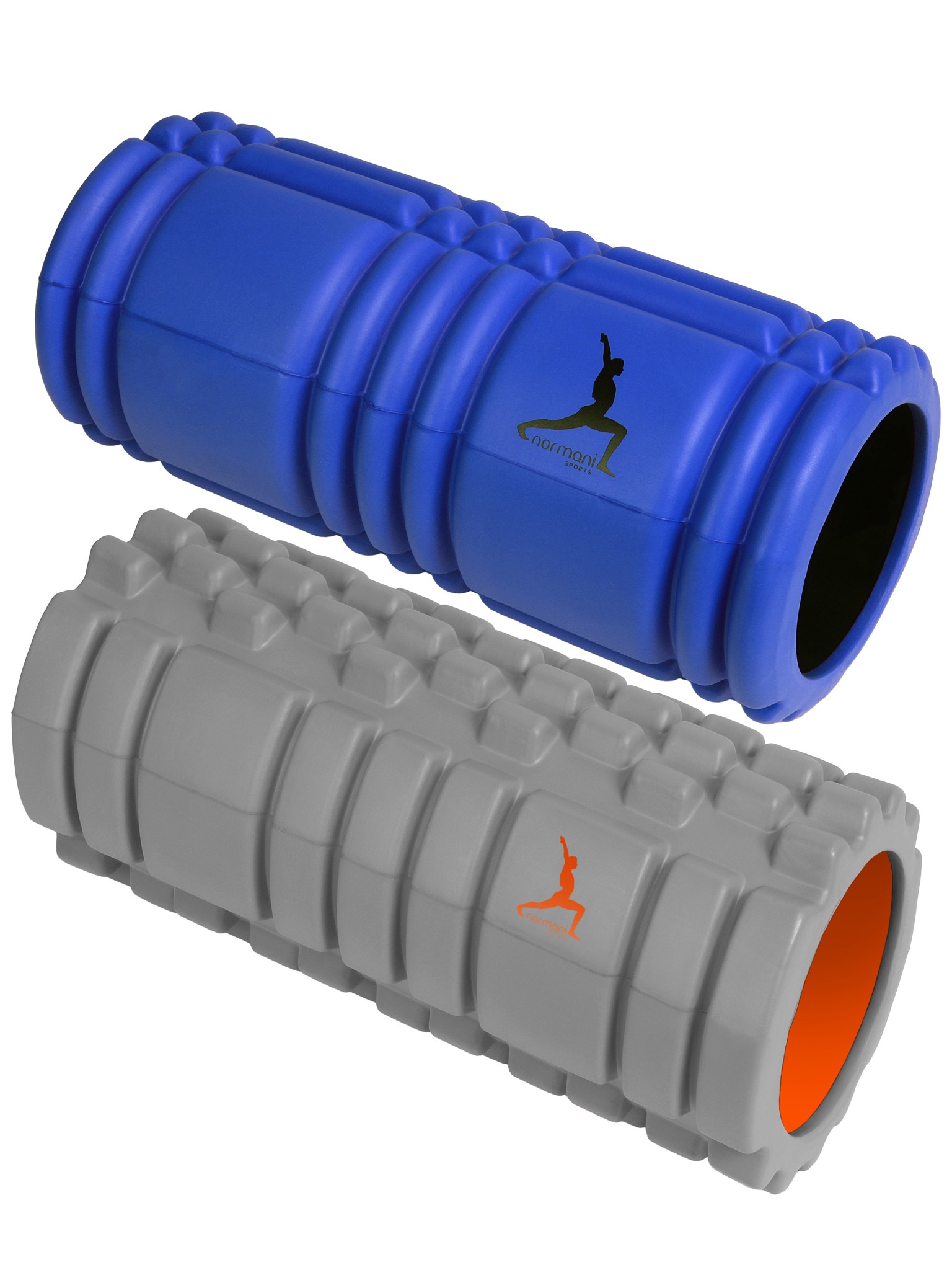Bild von 2 x Faszienrolle - Sportrolle Massageroller 1 x Blau / 1 x Grau