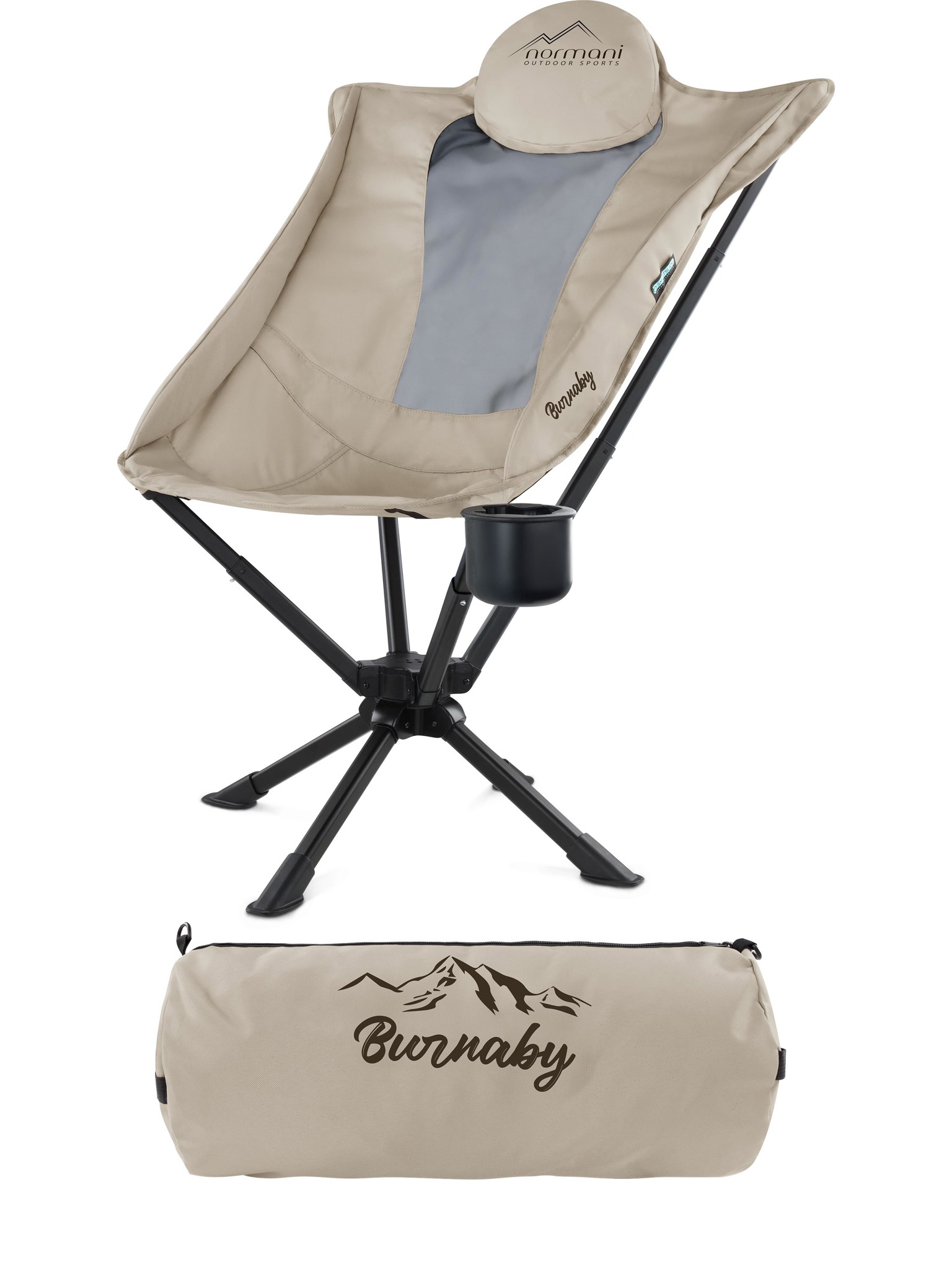 Bild von Campingstuhl mit Getränkehalter „Burnaby“ Beige